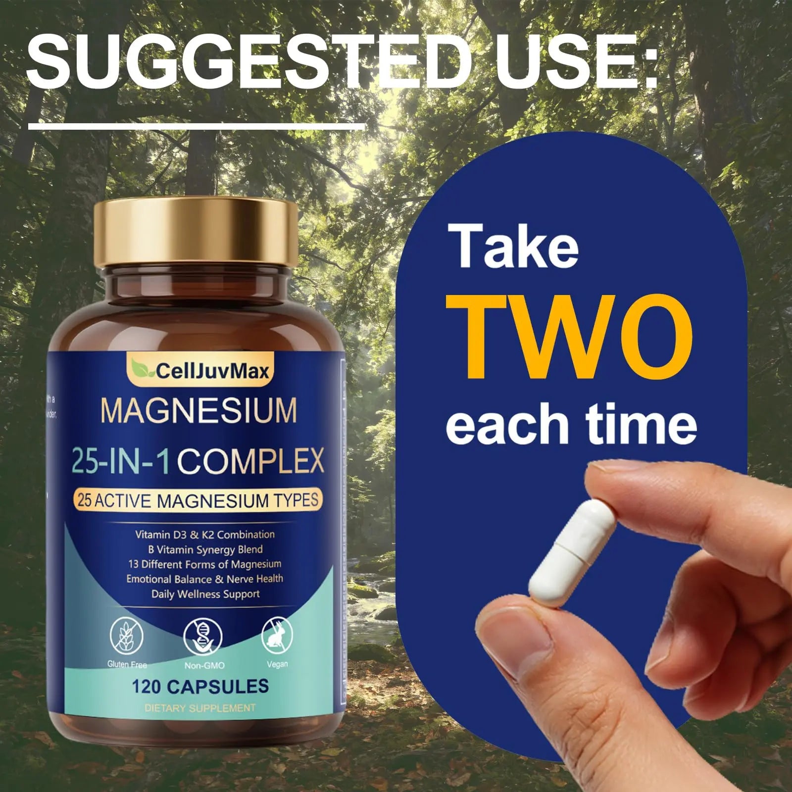 25-in-1 Magnesium Complex | Multi-Form Absorbable Blend for Daily Nutritional Support, 120 Vegan Caps (1) PBZPBZ Au supplements