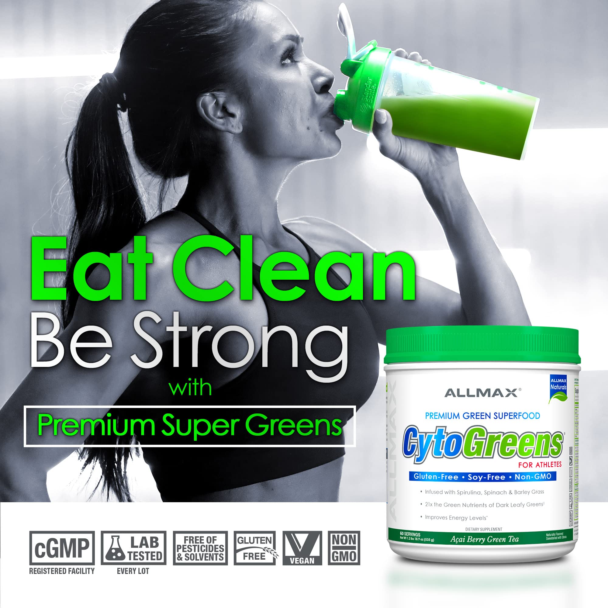 ALLMAX Naturals CytoGreens Super Greens Powder, Premium Green Superfood with Greens, Superfoods, Daily Greens Supplement, Acai Berry Green Tea, 60 Servings ALLMAX Au supplements