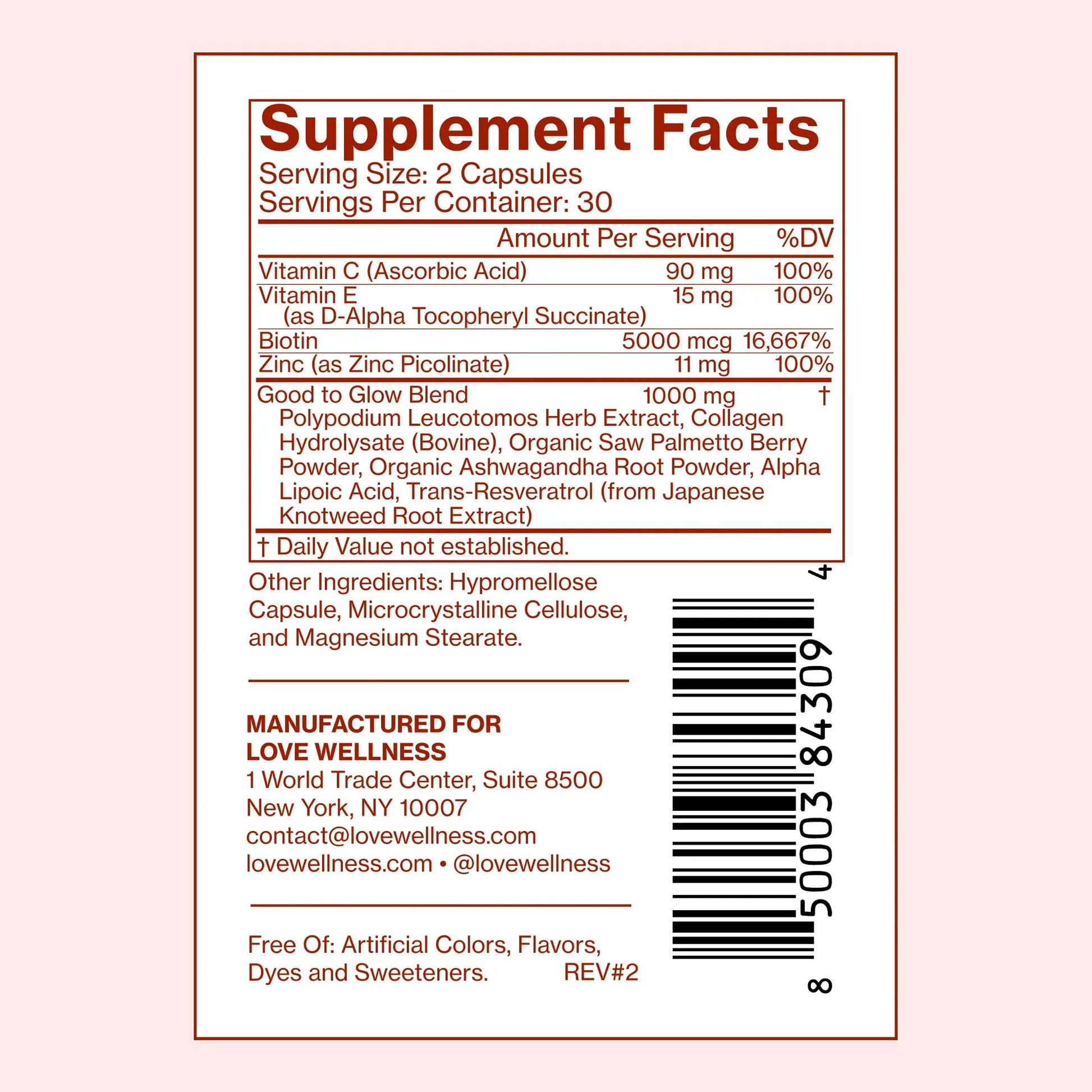 Love Wellness Good to Glow | Collagen Supplement with Biotin, Vitamin C, E, Ashwagandha & Zinc | Promotes Smooth, Glowing & Clear Skin | Enhances Smoothness & Promotes Healthy Skin | 60 Count Love Wellness Au supplements