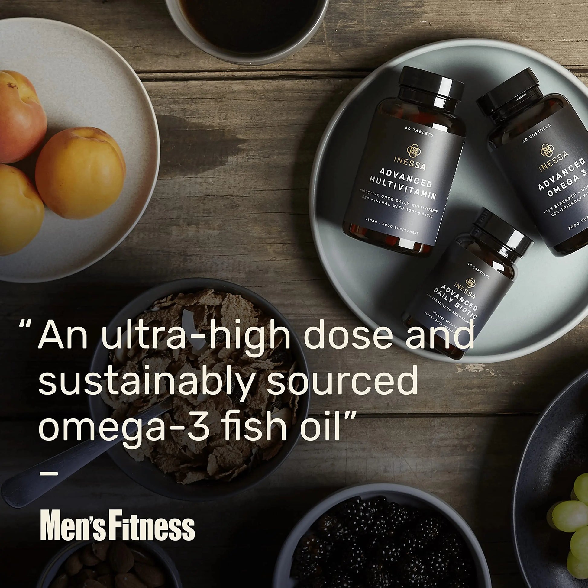 Omega 3 Fish Oil 1200mg (480mg EPA/360mg DHA per capsule) High Strength, Ultra Pure Inessa Au supplements