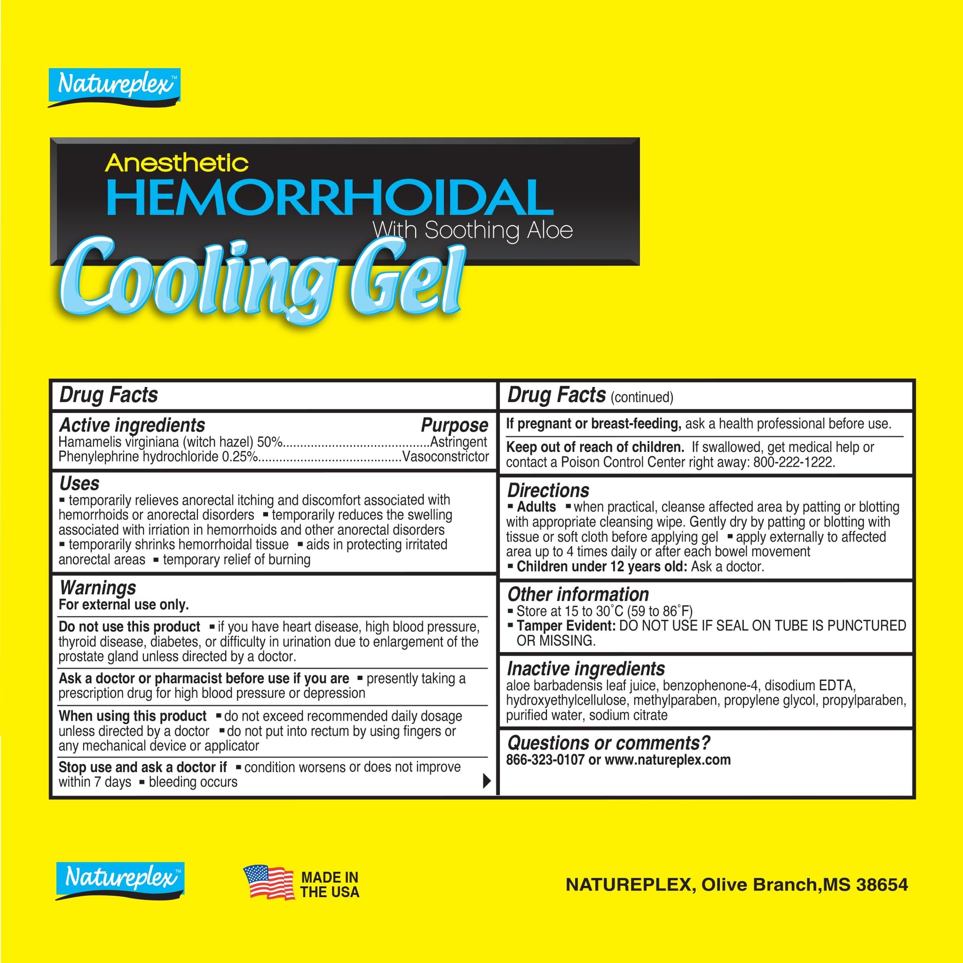 Natureplex Anesthetic Hemorrhoidal Cooling Gel with Soothing Aloe (6 Pack) Natureplex Au supplements