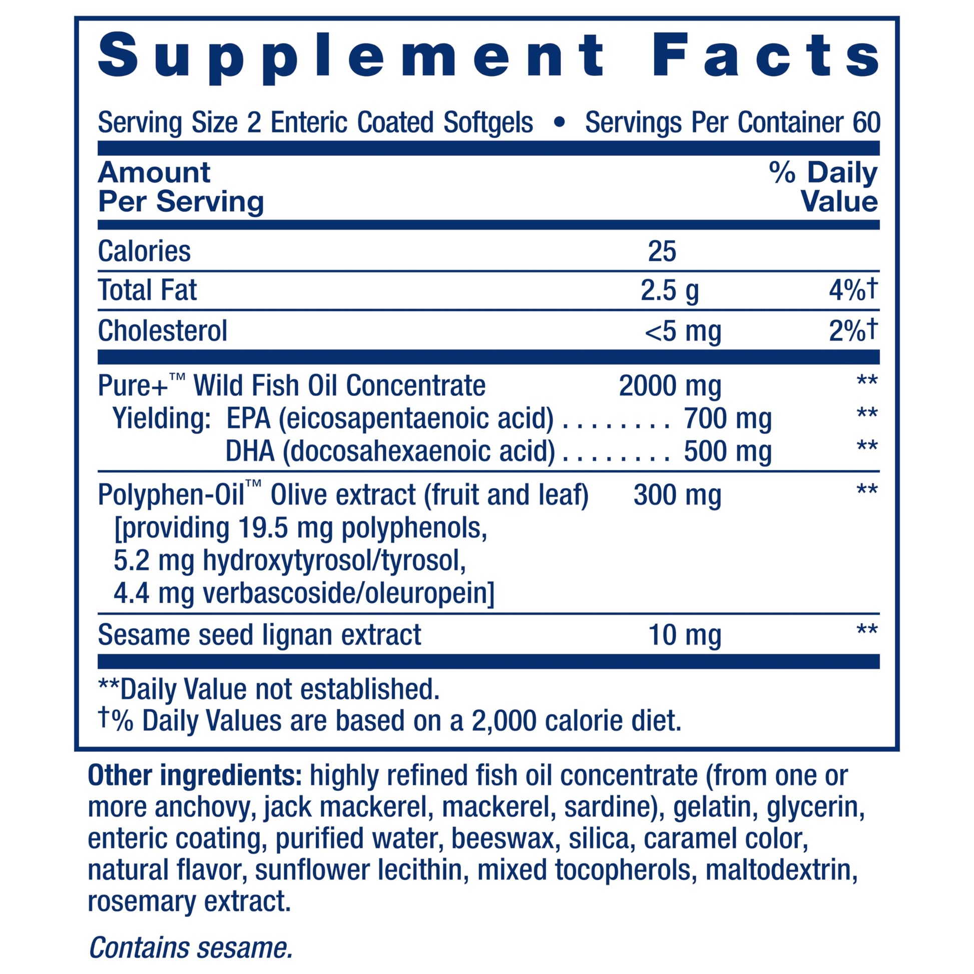 Life Extension Super Omega-3 EPA/DHA Fish Oil, Sesame Lignans & Olive Extract – Heart Health, Brain Health, Inflammation Health Support, Gluten-Free, Enteric-Coated, Non-GMO, 120 Softgels Life Extension Au supplements