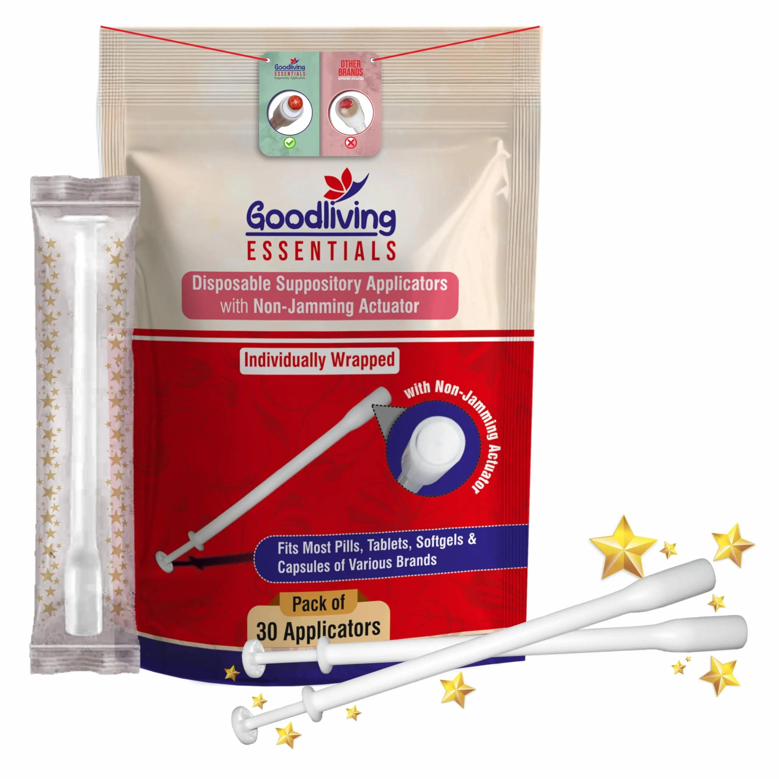 Suppository Applicators Mega Pack 30 Count Hygienic Inserter | Fits Suppositories Without Getting Stuck Inside With Our Innovative Pusher | Soft Tip, Smooth & Pain-Free Suppository Insertion Tool Goodliving Essentials Au supplements