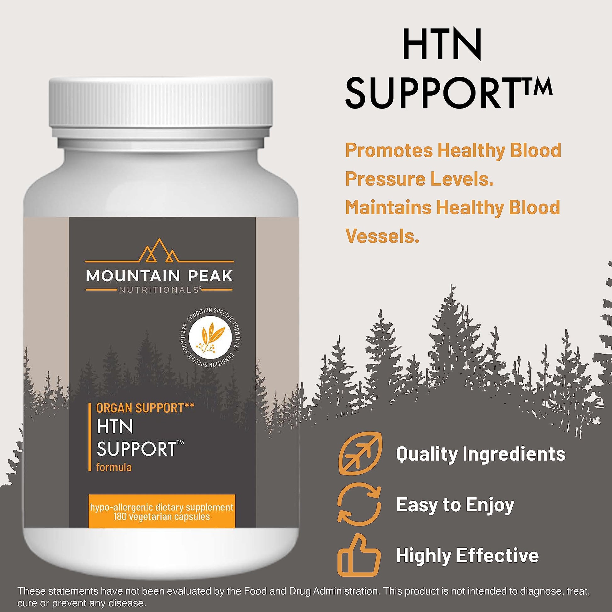 Mountain Peak Nutritionals HTN Blood Pressure Support Supplement for Heart & Circulation Health - Advanced Cardiovascular Formula with Rauwolfia, Hawthorn Berry, & Magnesium (180 Vegetarian Capsules) Mountain Peak Nutritionals Au supplements