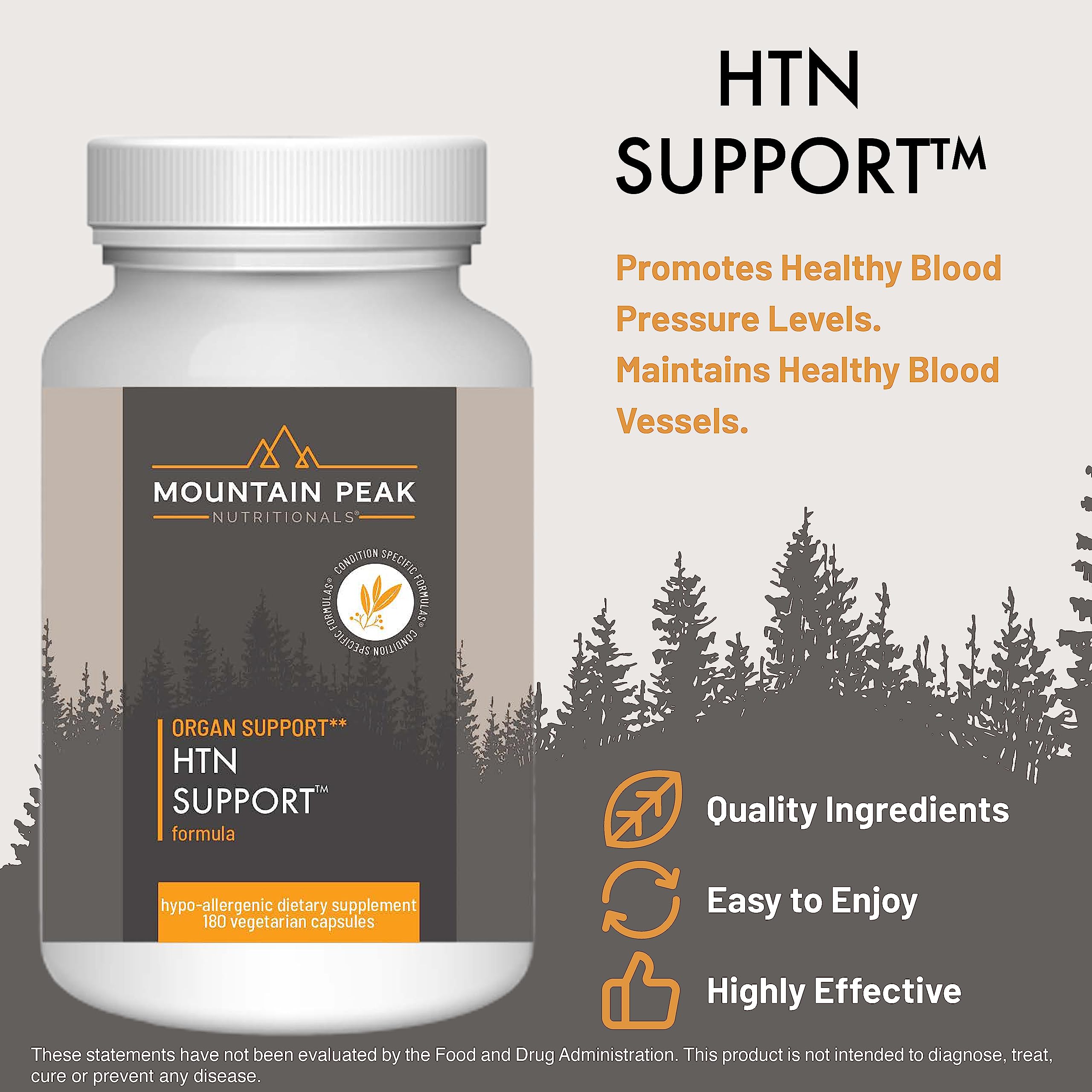 Mountain Peak Nutritionals HTN Blood Pressure Support Supplement for Heart & Circulation Health - Advanced Cardiovascular Formula with Rauwolfia, Hawthorn Berry, & Magnesium (180 Vegetarian Capsules) Mountain Peak Nutritionals Au supplements