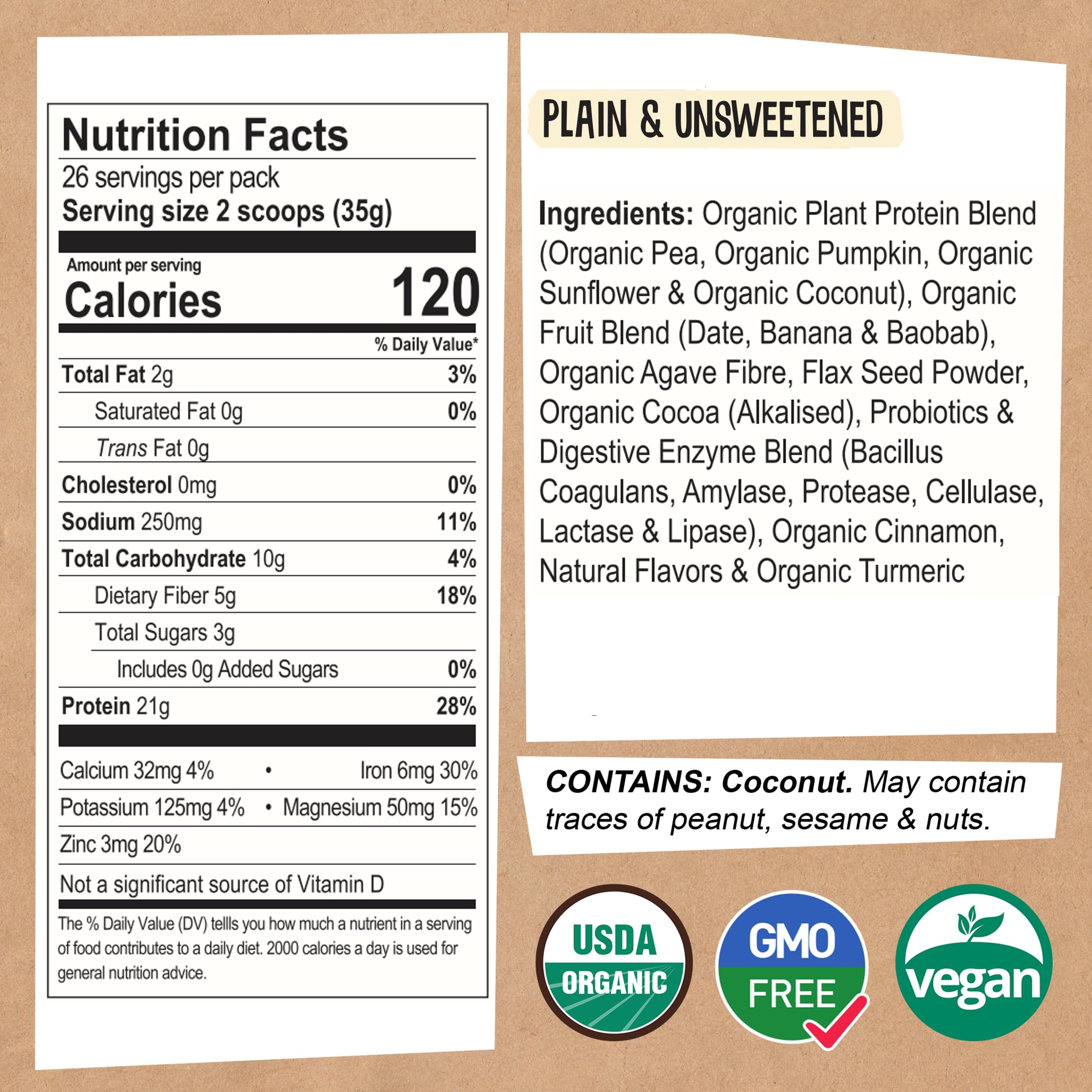 EarthChimp Organic Vegan Protein Powder - with Probiotics - Non GMO, Dairy Free EarthChimp Au supplements