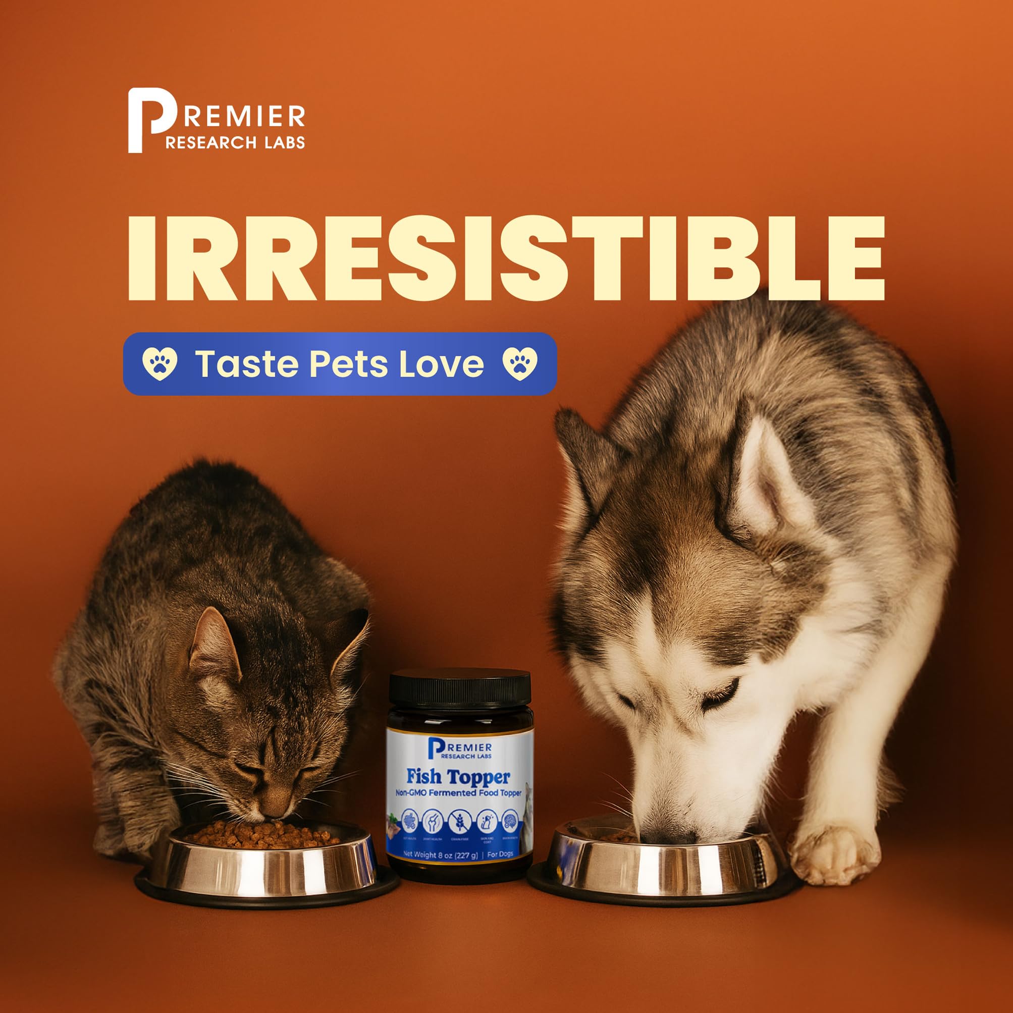 Premier Research Labs Fish Topper - Dried Dog Food Topper for Pets, Meal Mix Ins for Kibble, Supports Gut & Joint Health, Natural Source of Protein, Fermented, Grain Free, Non GMO - 16 oz Premier Research Labs Au supplements