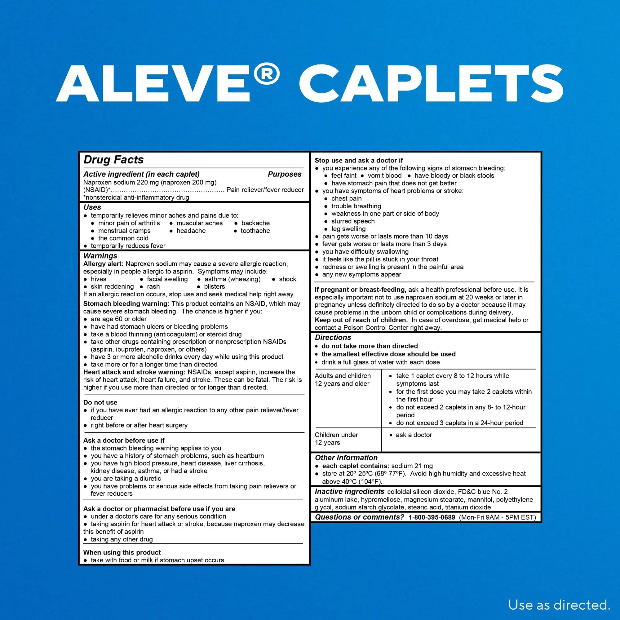 Aleve Pain Relief Naproxen Sodium Caplets ‐ 24 Count Aleve Au supplements