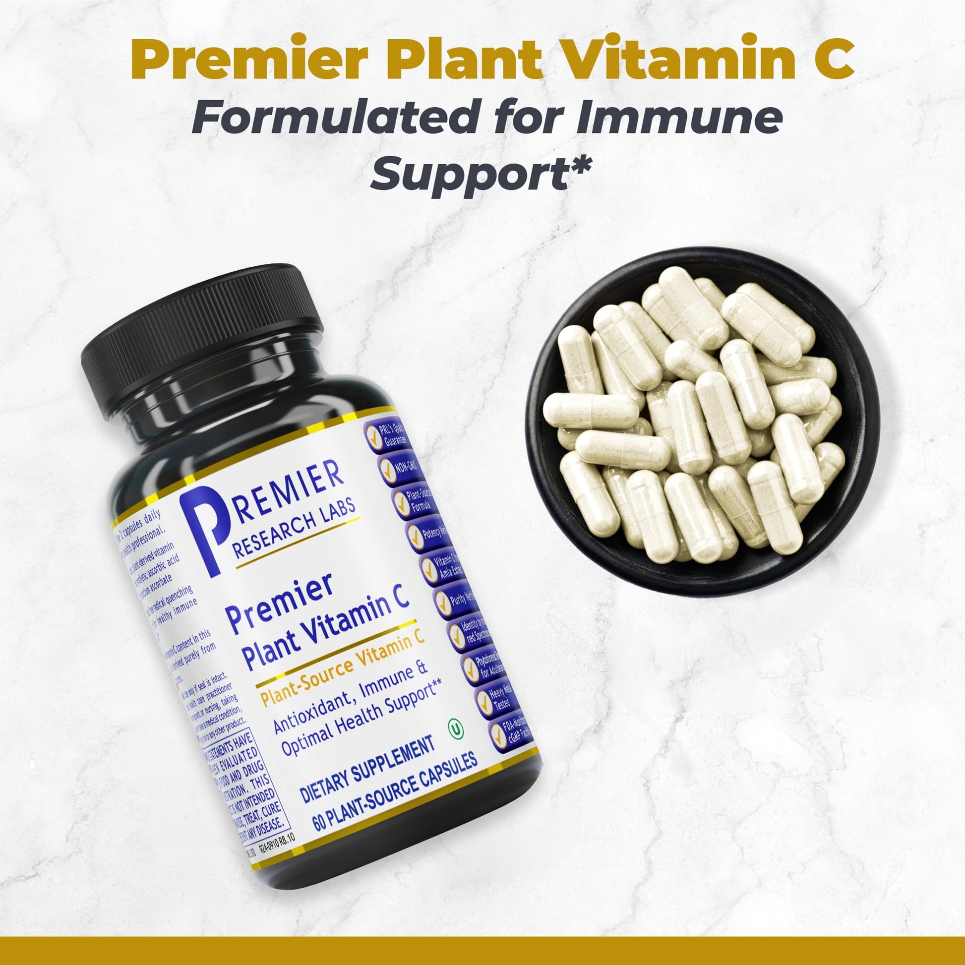 Premier Research Labs Vitamin C Supplement - Natural Vitamin C, Whole Food Vitamin C, Essential C Complex, Pure with Bioflavonoids & Organic Ingredients - 60 Vegetarian Capsules Premier Research Labs Au supplements