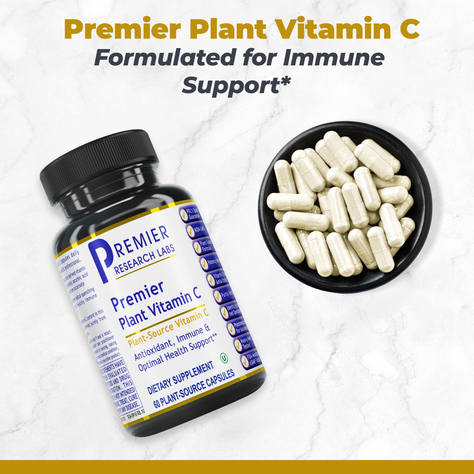 Premier Research Labs Vitamin C Supplement - Natural Vitamin C, Whole Food Vitamin C, Essential C Complex, Pure with Bioflavonoids & Organic Ingredients - 60 Vegetarian Capsules Premier Research Labs Au supplements