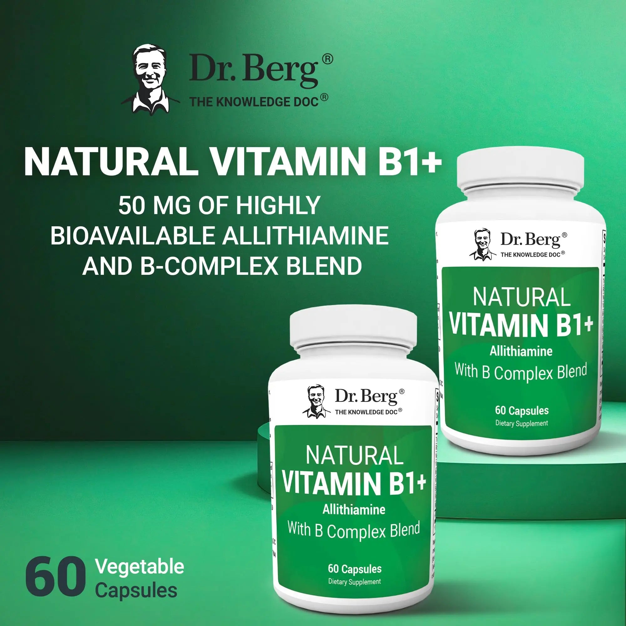 Dr. Berg Natural Vitamin B1 B6 B12 Complex - Allithiamine Vitamin B1 Supplement with 8 Essential Vitamin B Complex for Men & Women Including Thiamin Dr. Berg Nutritionals Au supplements