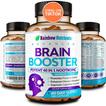 40-in-1 Brain Booster Supplements for Memory, Focus, Clarity, Energy, Performance Rainbow Nutrients, LLC Au supplements