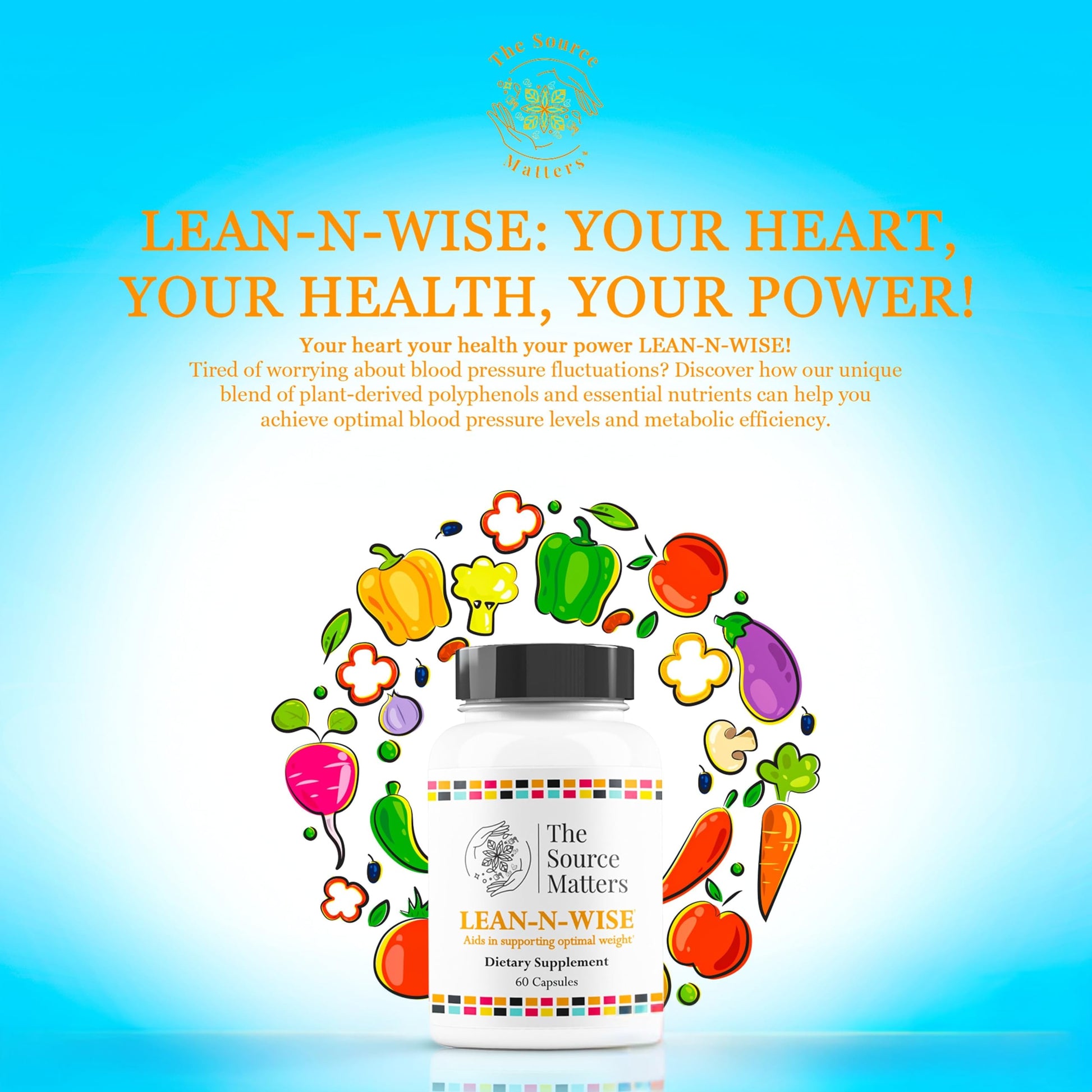 Lean-N-Wise Digestion & Energy Support with Green Coffee Bean, Hibiscus, Lemon Verbena & Magnesium Citrate | Plant-Based Formula for Daily Wellness (60 Capsules) THE SOURCE MATTERS Au supplements
