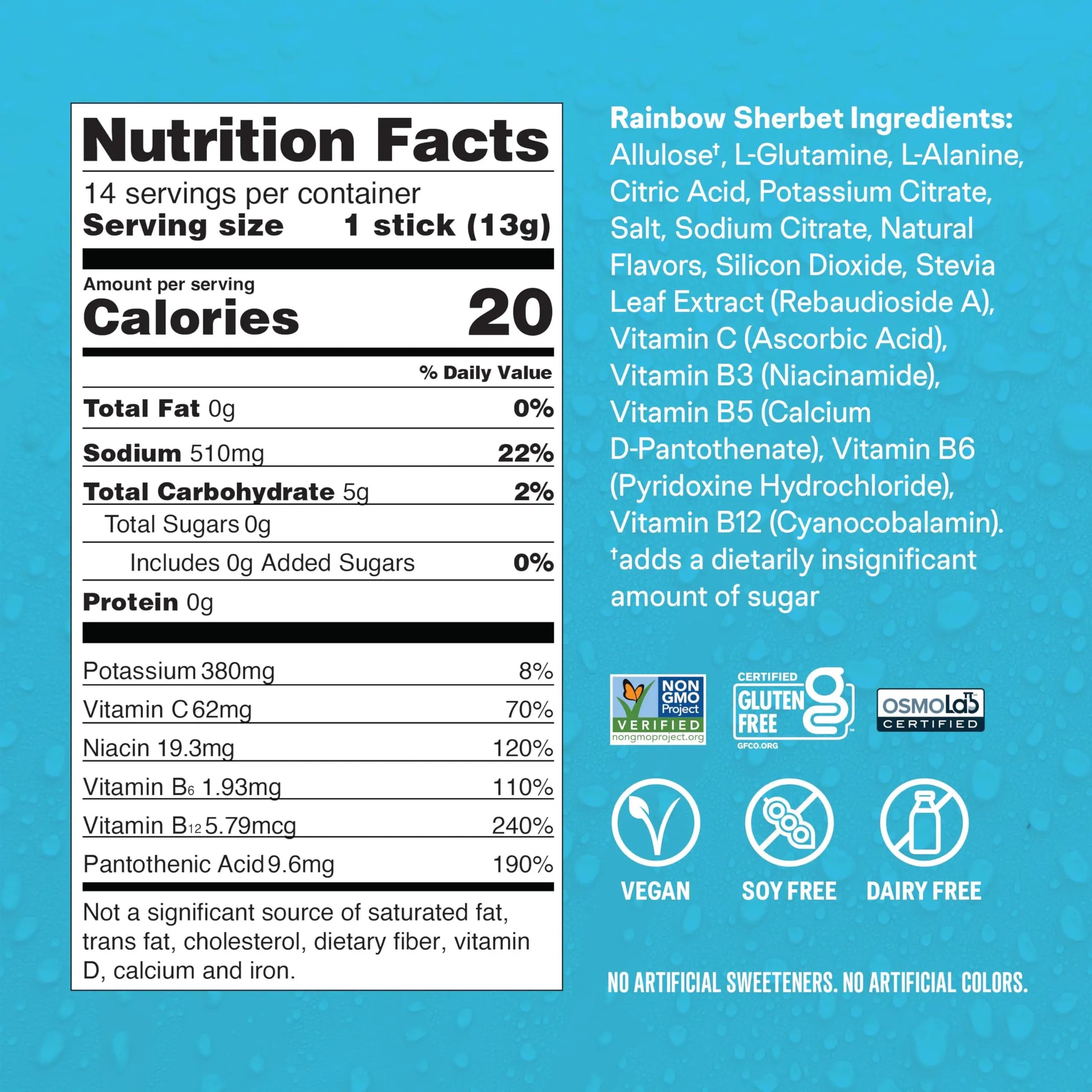 Liquid I.V.® Hydration Multiplier Sugar-Free - Rainbow Sherbet | Electrolyte Powder Drink Mix | 3 Pack (42 Servings) Liquid I.V. Au supplements
