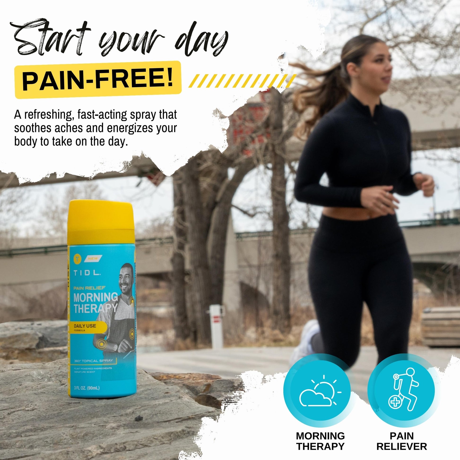 TIDL Pain Relief Spray, 3 Oz, Refreshing Morning Therapy for Muscle, Joint & Neck Pain Relief, Energizing, Plant-Based Menthol & Camphor Pain Reliever, Quick Drying Formula TIDL Au supplements
