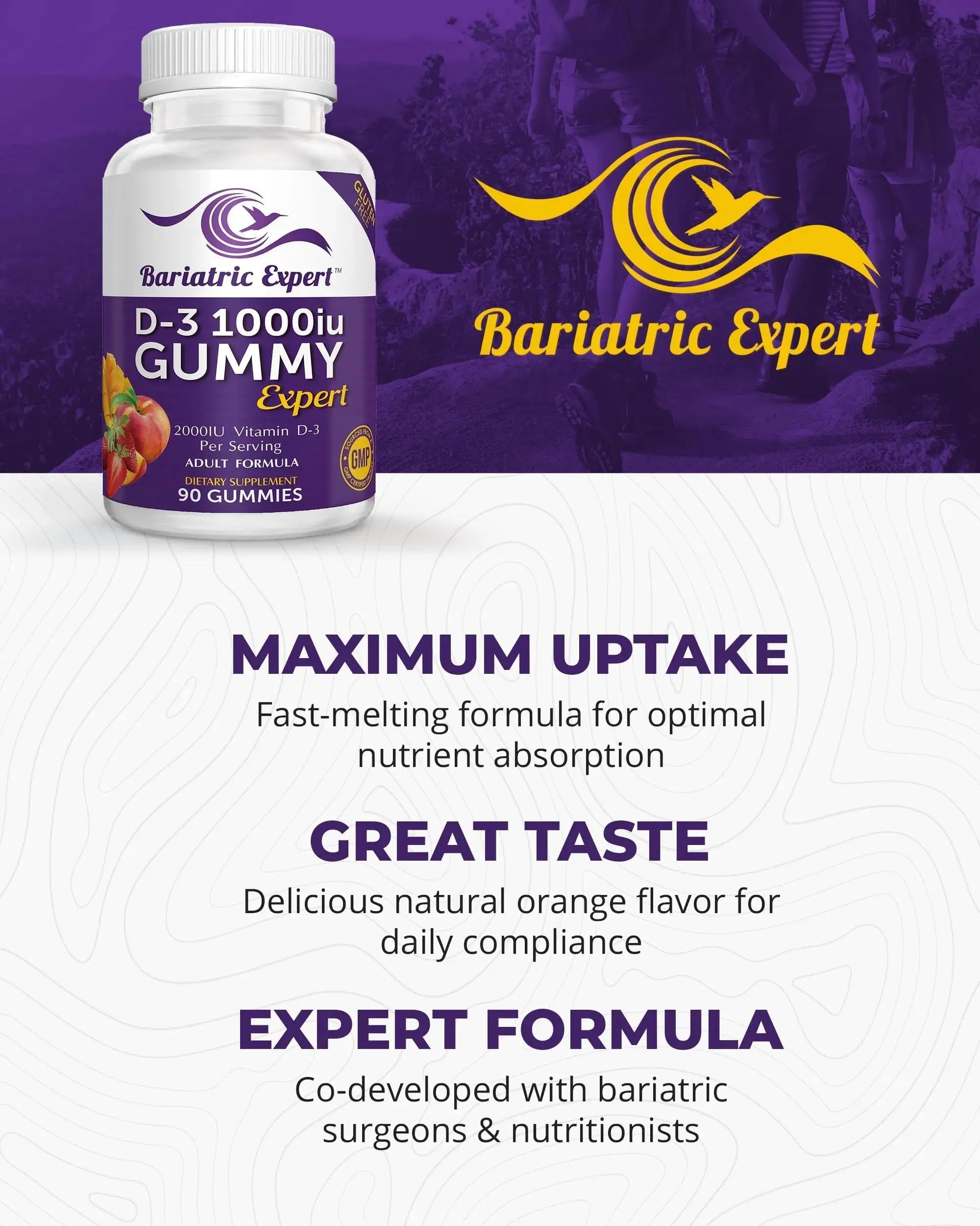 Bariatric Expert D3 Vitamin – Fast-Melting Dietary Supplement for Adults Post Bariatric Surgery, 90 Count Bariatric Food Expert Au supplements