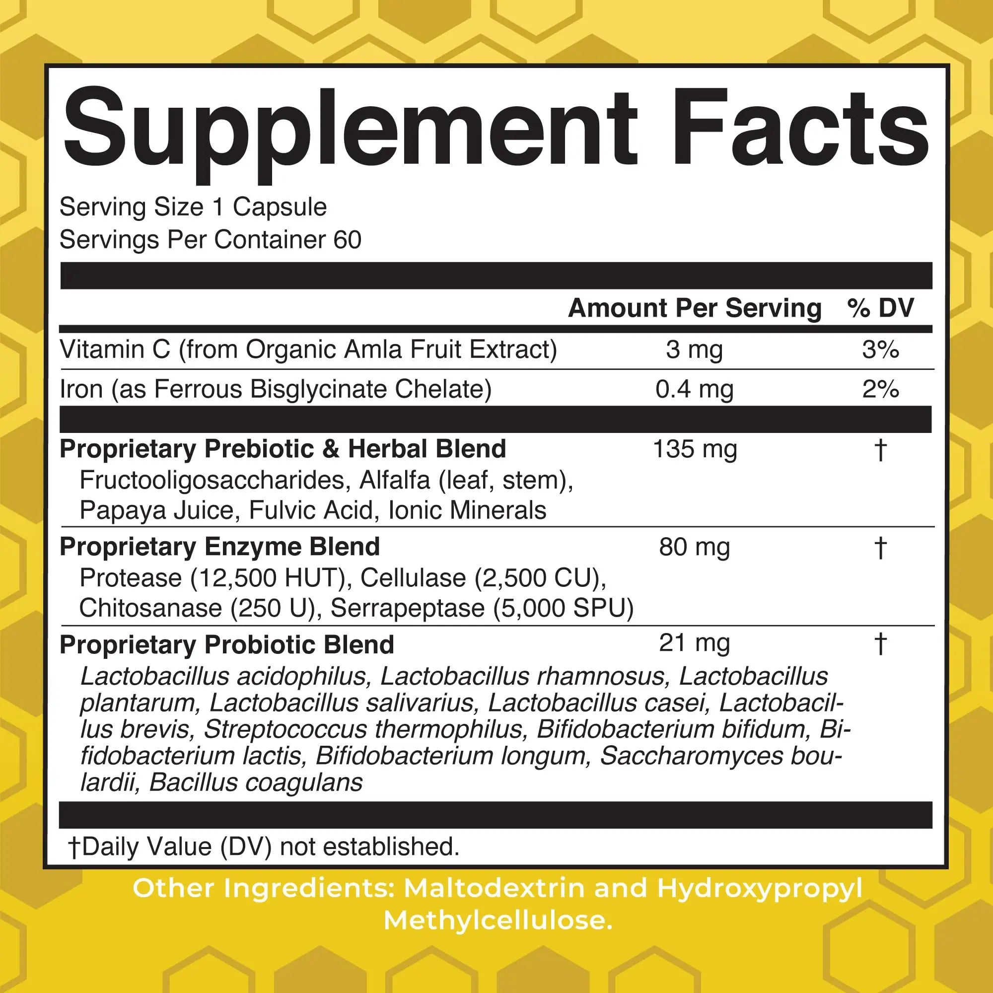 MaryRuth Organics Gut Flora Health+ Enzymes | Up to 2 Month Supply | Prebiotic Probiotic Digestive Enzymes Blend for Healthy Gut Biome & Digestive Support | Gastrointestinal Health | 60 Capsules MARYRUTH'S Au supplements