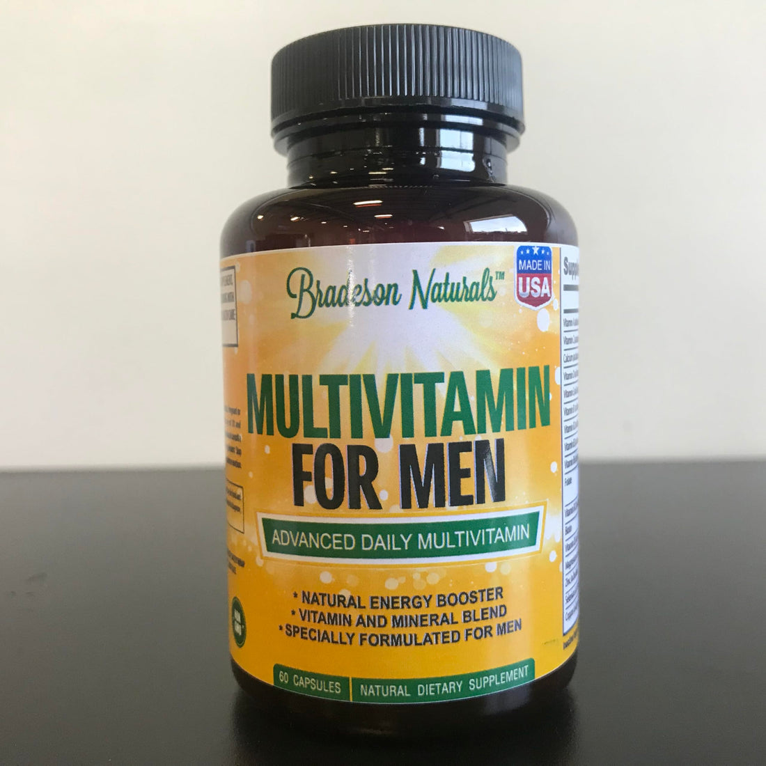 Bradeson Naturals Men's Multivitamin Supplement for Energy, Focus and Performance. Mens Vitamins A, C, D, E & B12, Zinc, Calcium, Magnesium & More. Multi Vitamin 60 Capsules Made in The USA Bradeson Naturals Au supplements