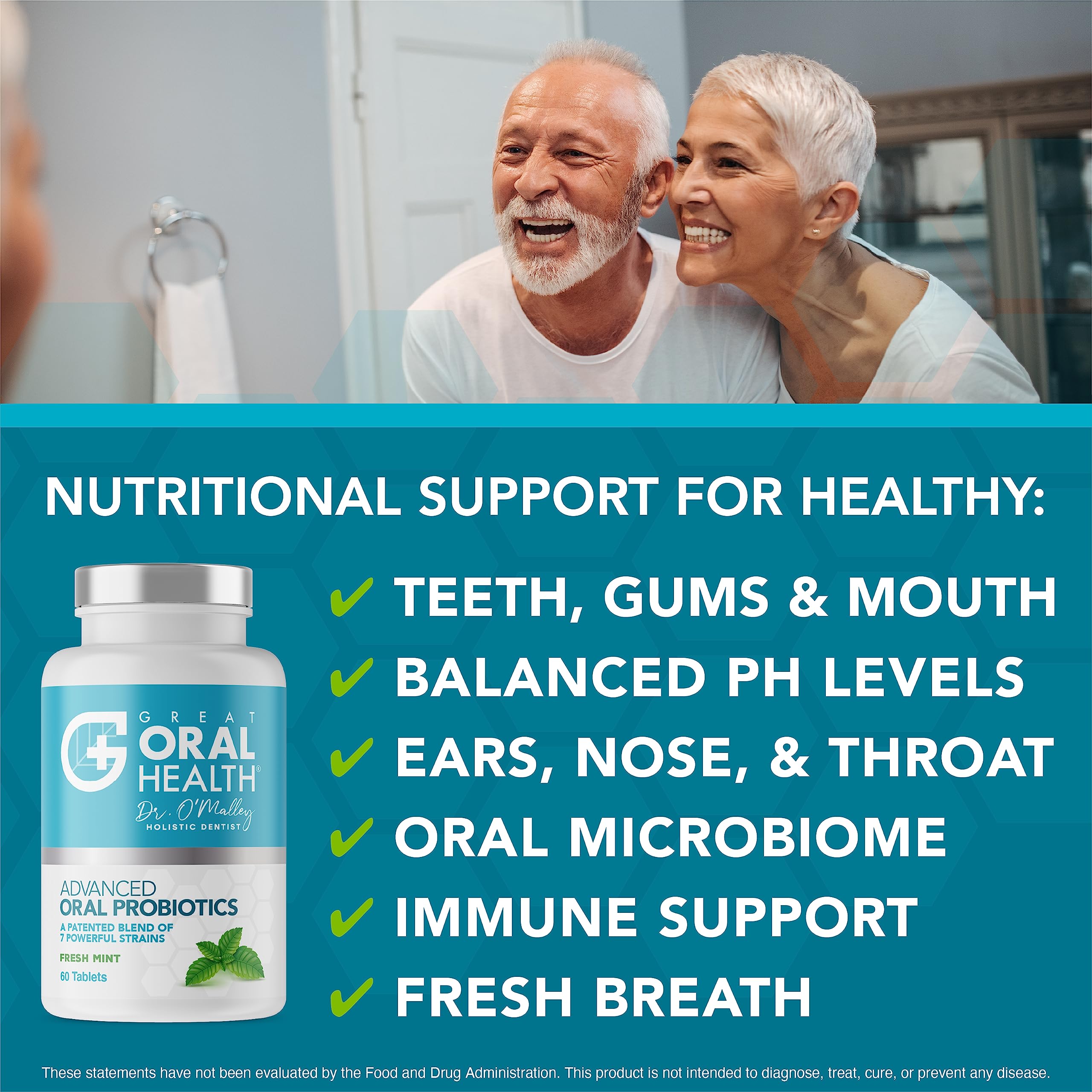 Oral Probiotics for Mouth Bad Breath Treatment for Adults: Dentist Formulated Advanced Great Oral Health Au supplements