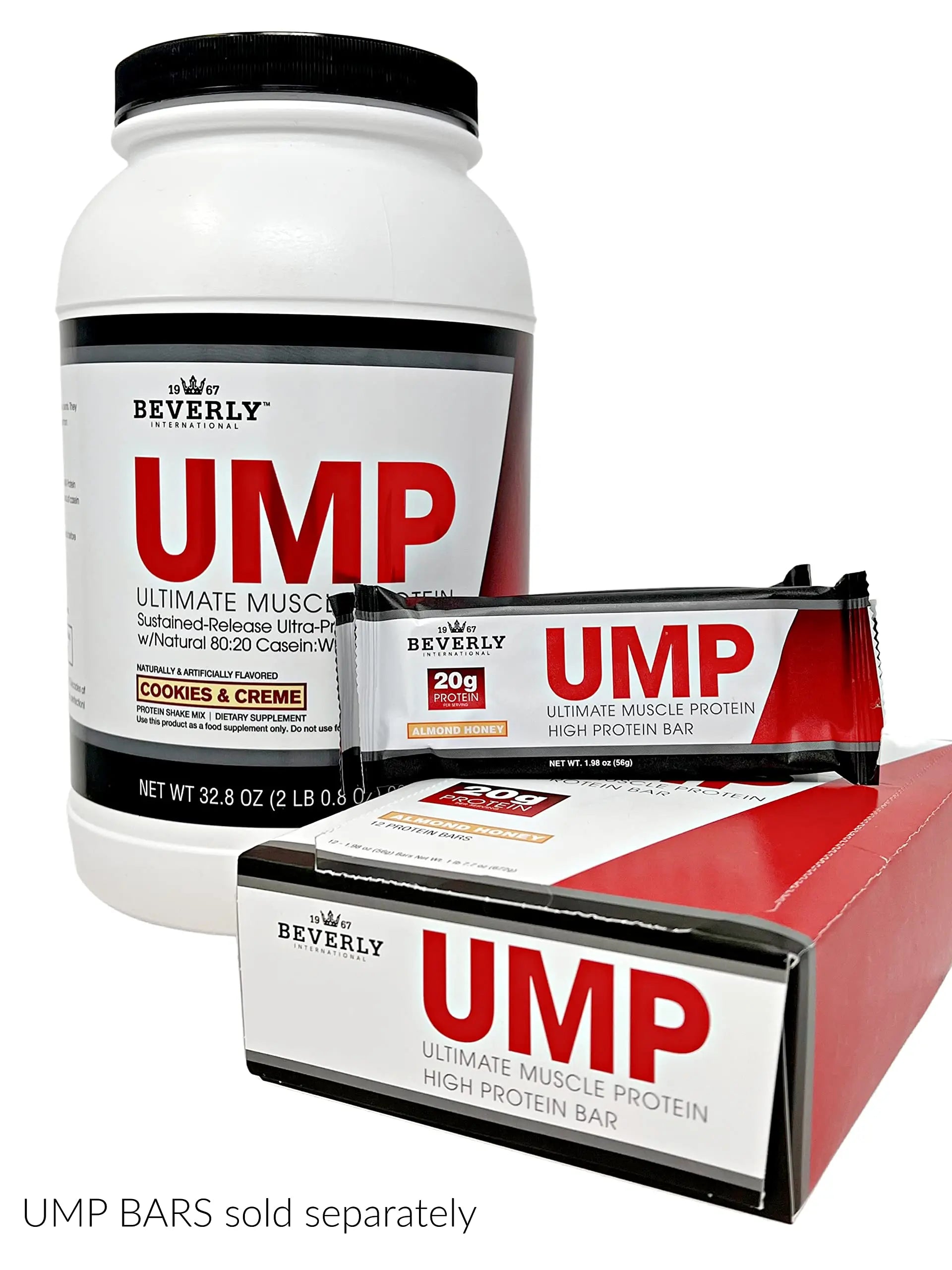 Beverly International UMP Protein Powder, Cookies & Cream. Unique Whey-Casein Ratio Builds Lean Muscle. Easy to Digest. No Bloat. (32.8 oz) 2lb .8 oz Beverly International Au supplements