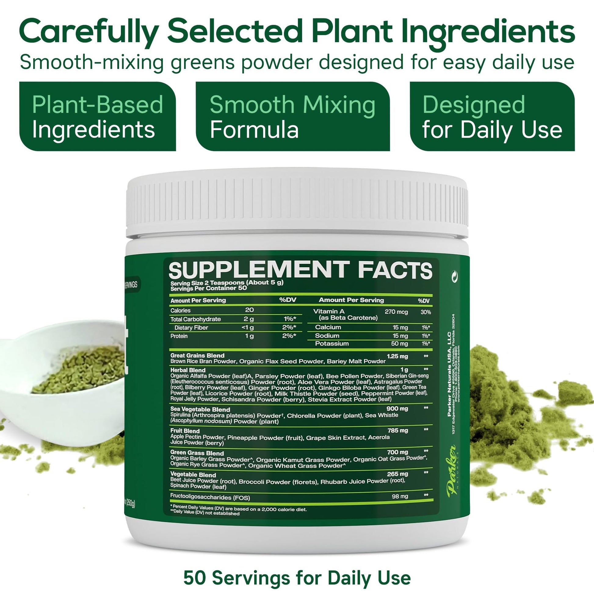 Boost UltraGreens Super Greens Powder - Organic Spirulina, Grasses & Antioxidants | Premium Superfood for Daily Energy | Detox & Whole-Body Wellness - 50 Servings Parker Naturals Au supplements