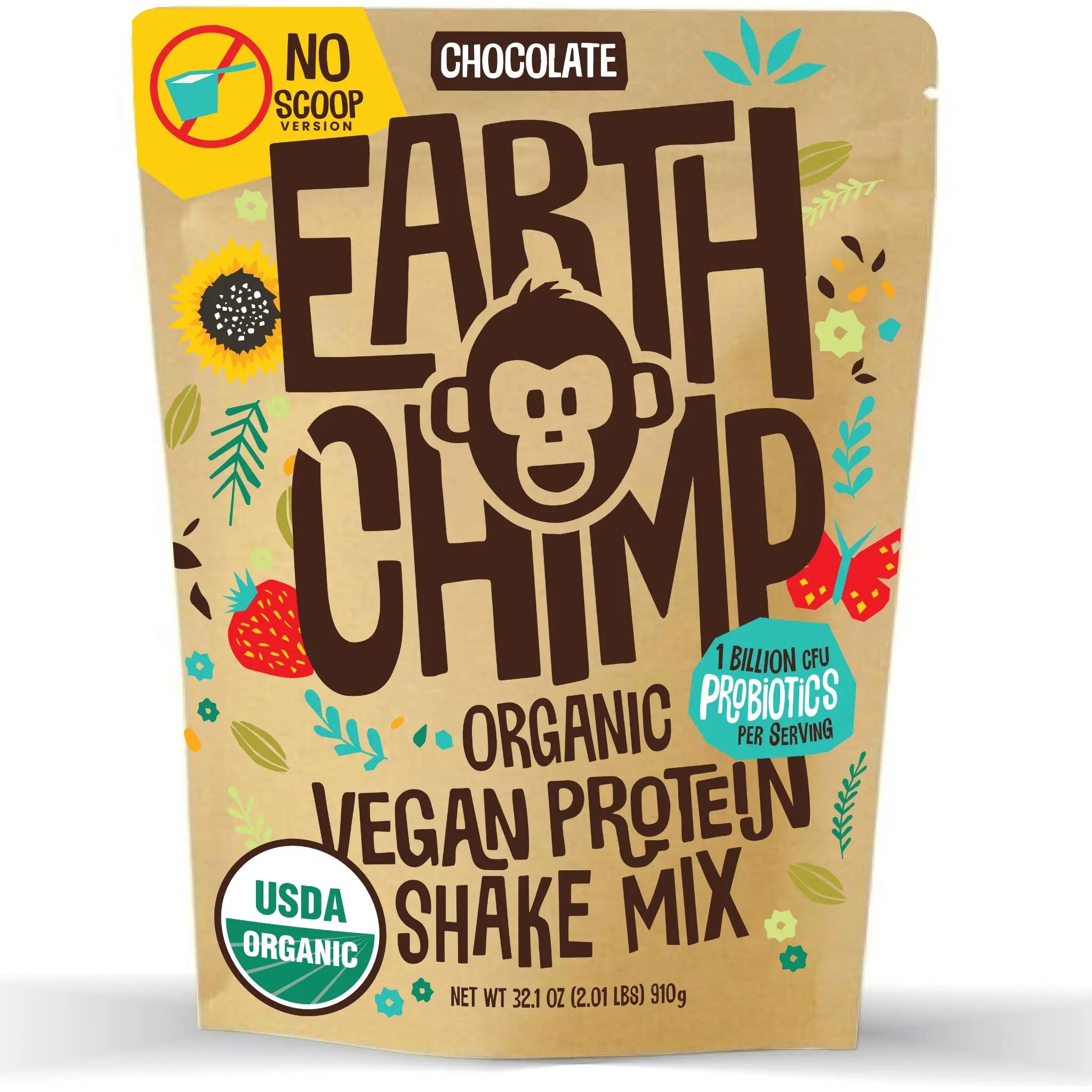 EarthChimp Organic Vegan Protein Powder - with Probiotics - Non GMO, Dairy Free EarthChimp Au supplements