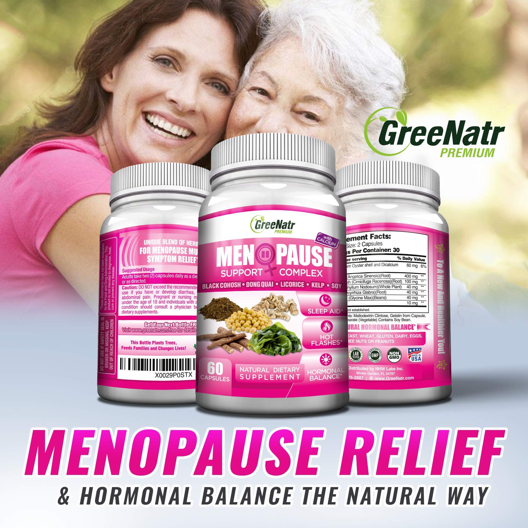 GreeNatr Menopause Supplements for Women - Perimenopause Supplements Women with Dong Quai & Black Cohosh for Menopause Hot Flashes - Menopause Support for Sleep Quality & Hormone Balance - 60 Caps GreeNatr Au supplements