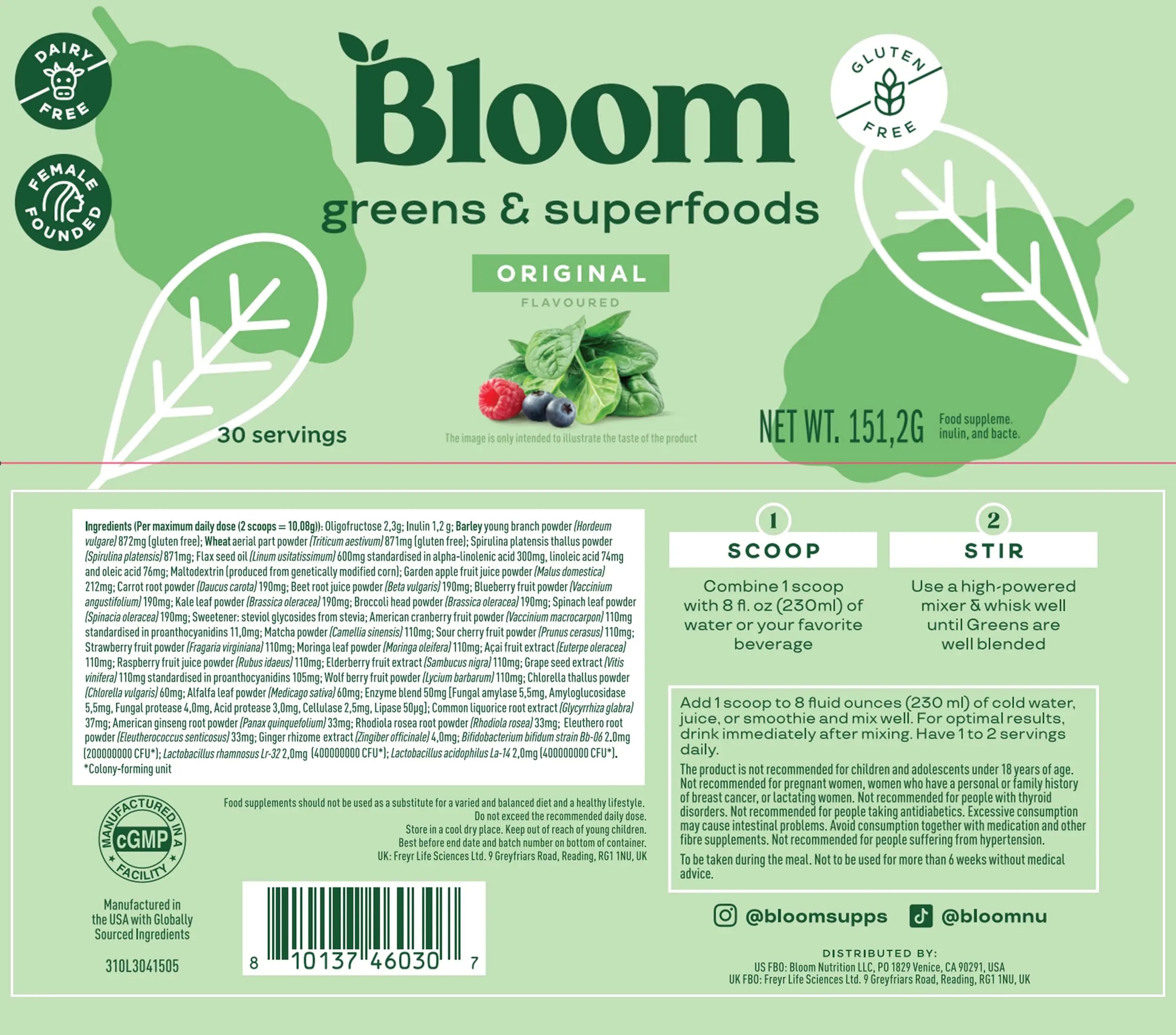 Bloom Nutrition Greens and Superfoods Powder for Digestive Health, Greens Powder Bloom Nutrition Au supplements