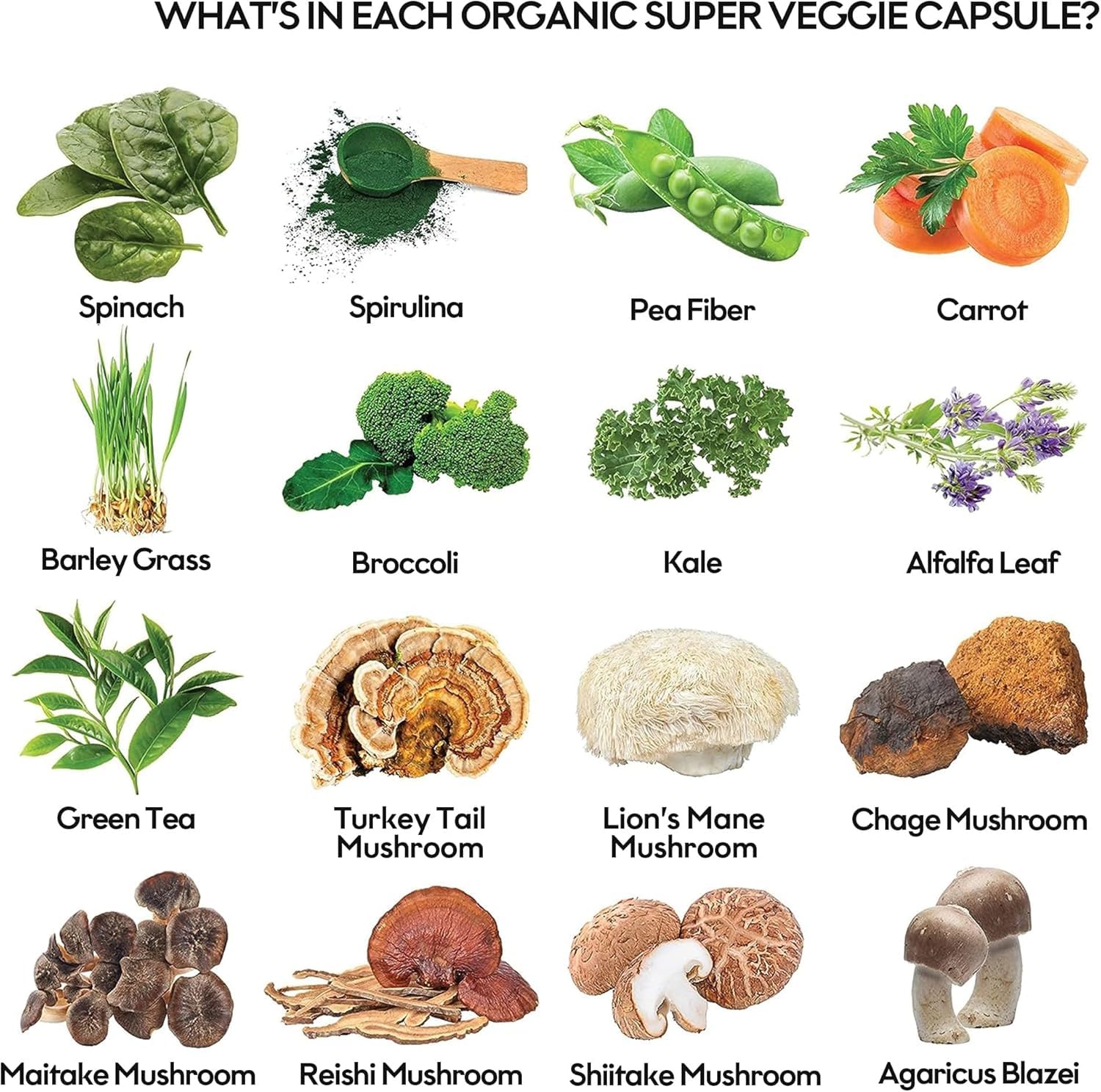 Fruits and Veggies Supplement Powerfull Blend of 39 Whole Fruits and Veggies, Fills Nutritional Gaps, Get Energy, Well-being. USA Made Non-GMO/Vegan/Gluten Free. Packaging May Vary (60 Day Supply) ROOTIE Au supplements