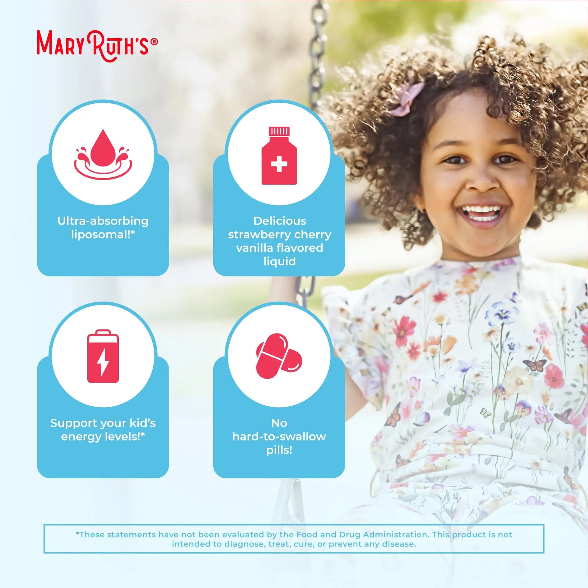 MaryRuth Organics Kids Multivitamin Liposomal | Vegan, Sugar-Free Vitamins for Kids | Ages 4+ | 2 Month Supply | 15.22 Fl Oz MaryRuth Organics Au supplements