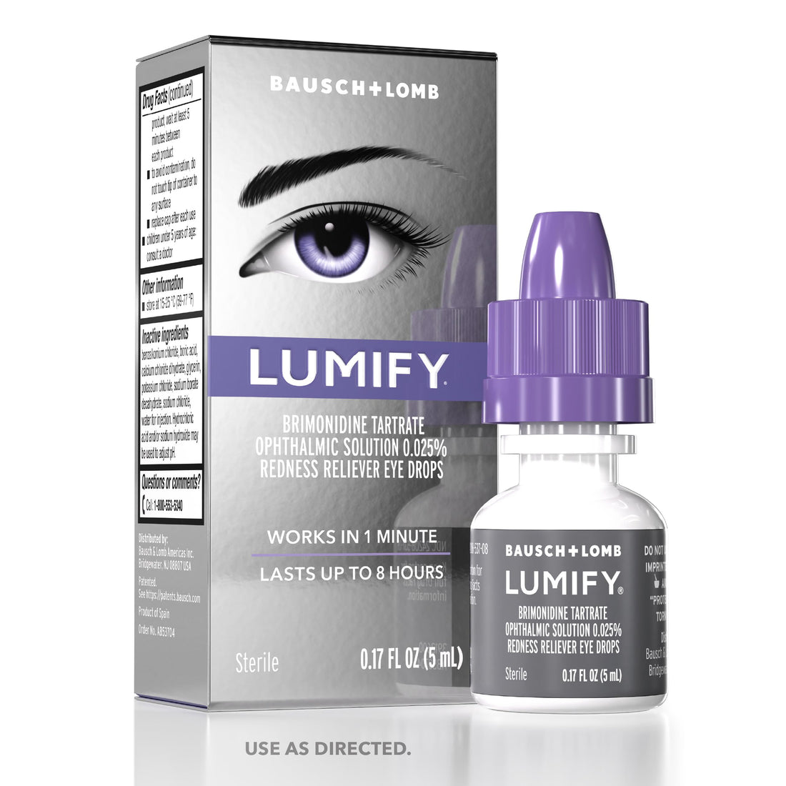 LUMIFY Eye Drops for Red Eyes, Redness Reliever for Brighter Looking Eyes, Works in 1 Minute & Lasts Up to 8 Hours, Eye Drops, 0.17 Fl Oz (5 mL) LUMIFY Au supplements