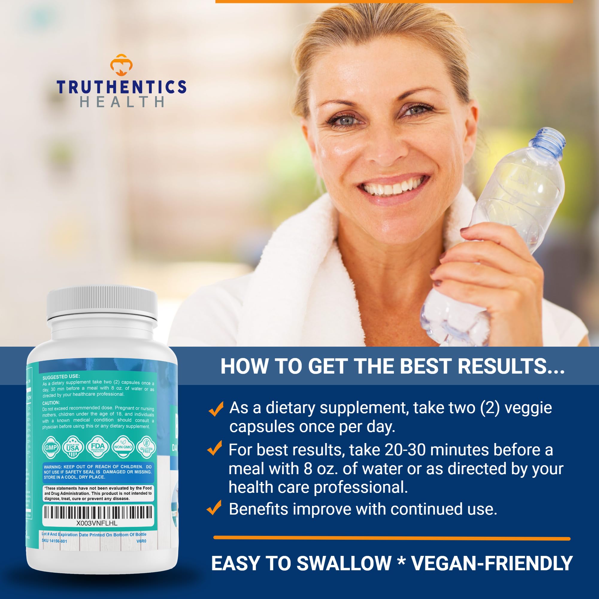 TRUTHENTICS Bye-Bye Stress - Stress & Mood Support Supplement for Women with Ashwagandha, GABA, Lemon Balm, L-Theanin & Vitamin B Complex - Vegan - 60 Capsules TRUTHENTICS Au supplements