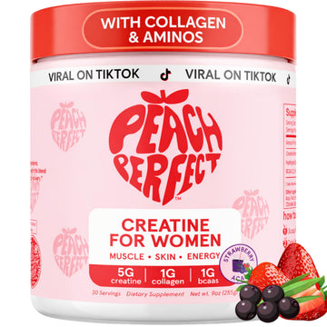 Peach Perfect Creatine Blend for Women – Micronized Creatine Monohydrate with BCAA & Collagen for Glute Strength Support – Strawberry Acai – 30 Servings Peach Perfect Au supplements