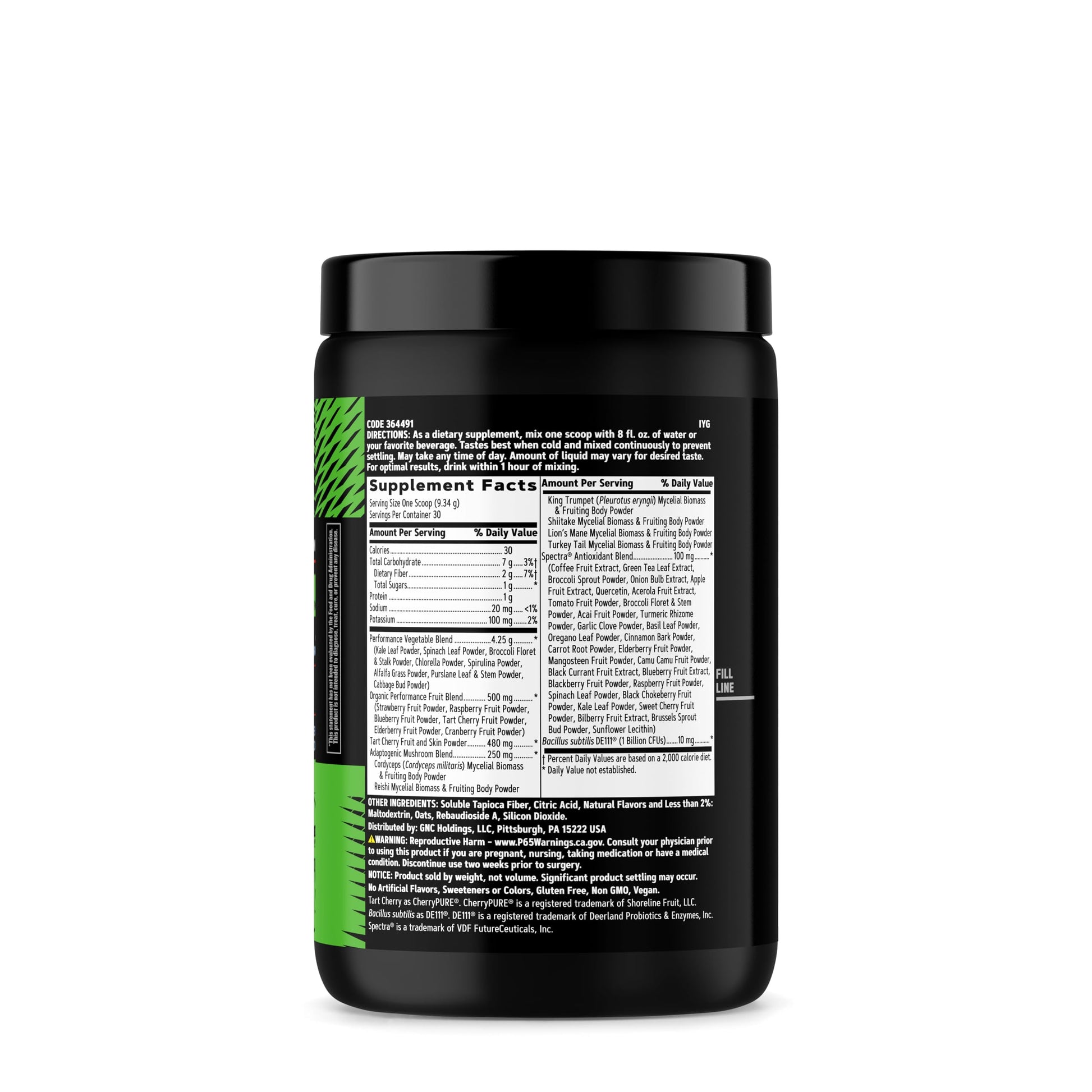 GNC AMP Amplified Greens Superfoods Performance Blend - Vegan Athlete Superfood Drink - Blueberry Pomegranate - 9.9 Oz (30 Servings) GNC Au supplements