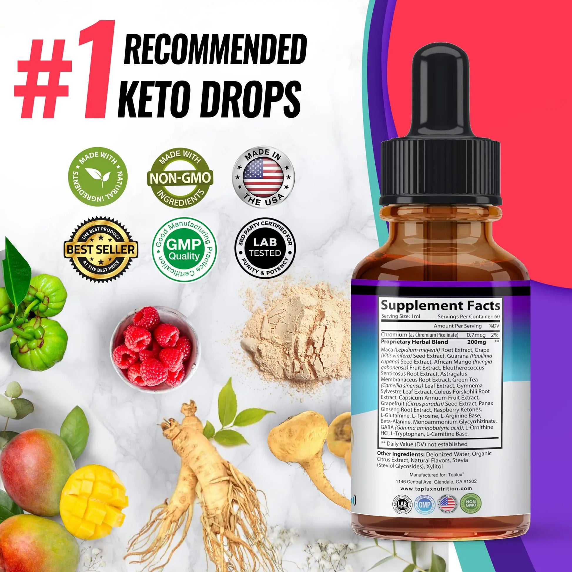 Keto Diet Drops Weight Loss Ketogenic Supplement - Premium Fat Burner Formula Toplux Au supplements