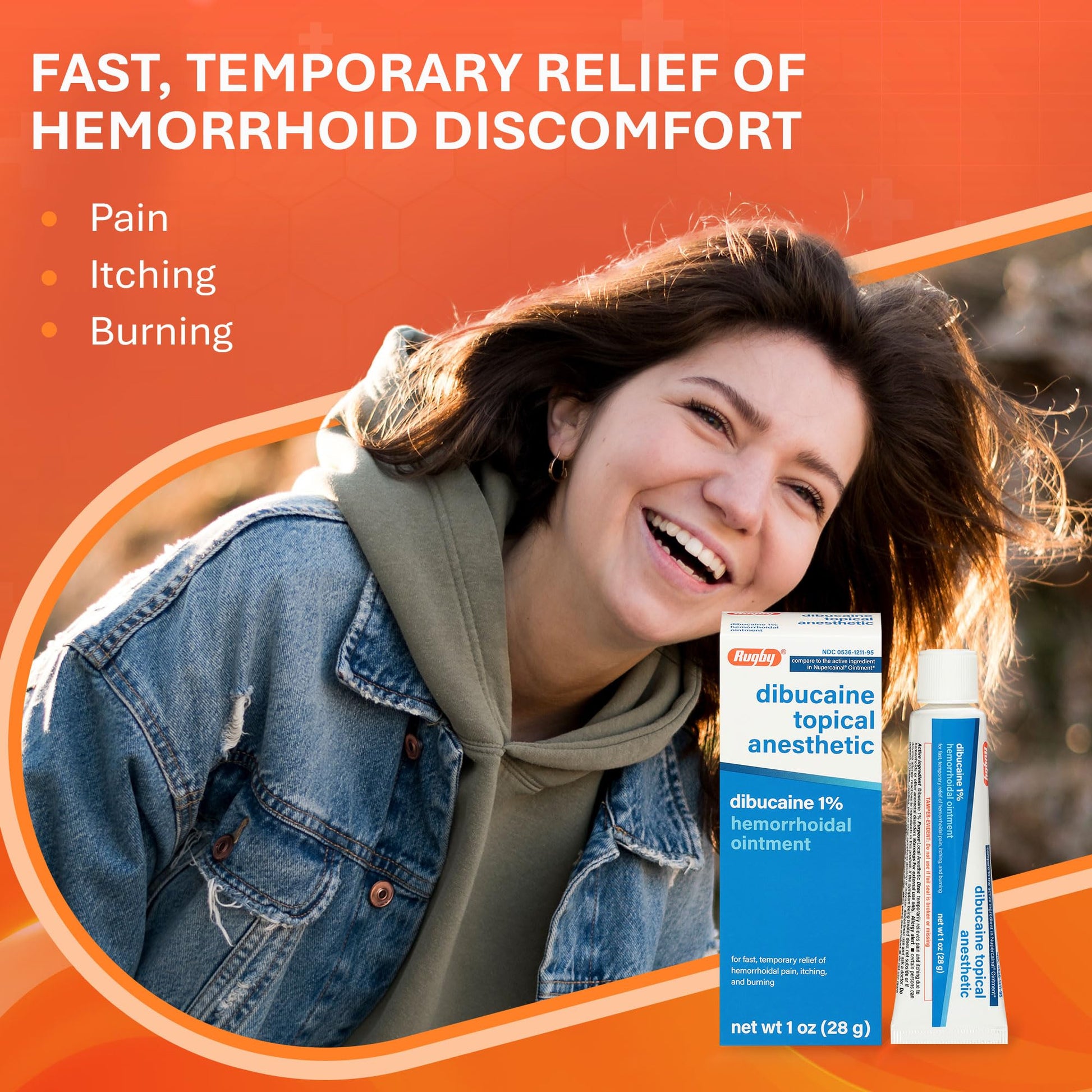 Rugby Dibucaine Topical Anesthetic 1% Hemorrhoid Ointment - Pain Relief Cream for Itching and Burning, Hemorrhoid Treatment, Anti Itch Cream 1 Oz (3 Pack) RUGBY LABORATORIES Au supplements