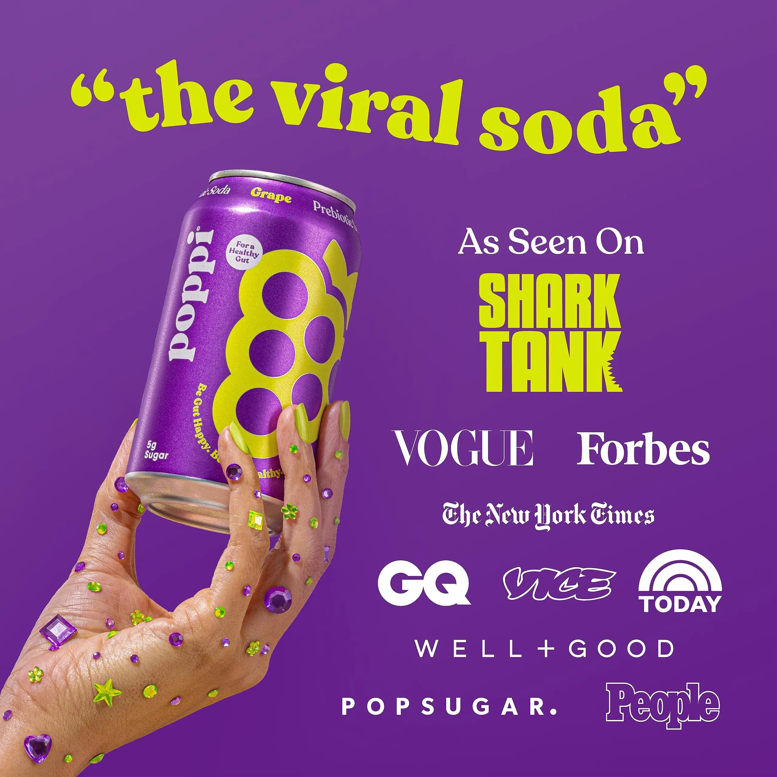 POPPI Sparkling Prebiotic Soda, Beverages w/Apple Cider Vinegar, Seltzer Water & Juice poppi Au supplements