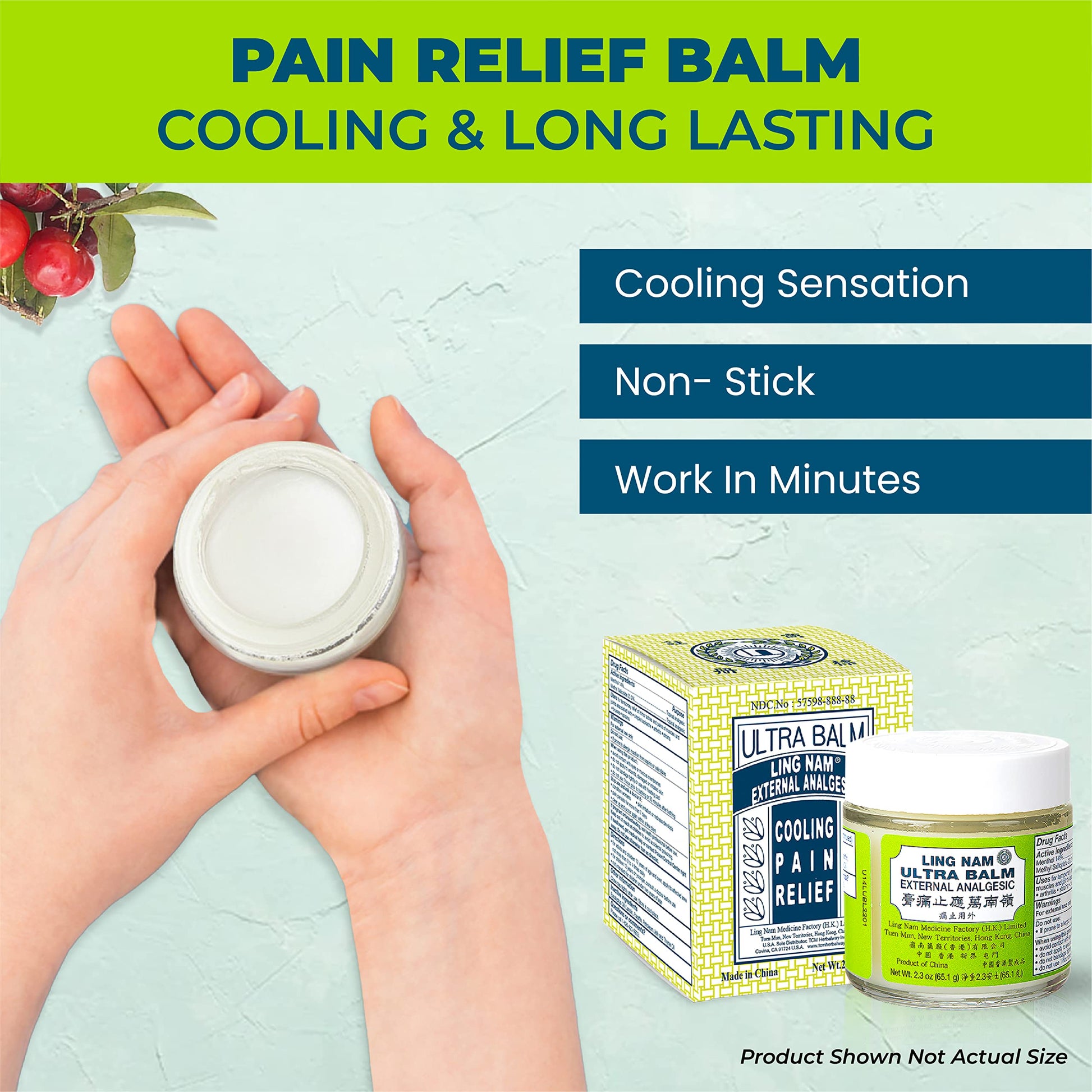 Ling Nam Ultra Balm External Analgesic, for Cooling Pain Relief Simple Backache Arthritis Strains Bruises Sprain, Muscle Pain, Muscle Soreness, 2.3oz (Pack of 3) Ling Nam Au supplements
