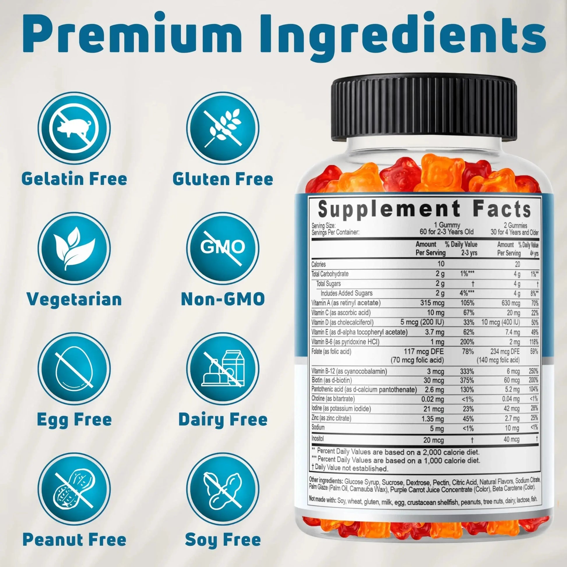 NUELATION Kids Multivitamin Gummies, 30-60 Day Supply with 14 Essential Kids Vitamins & Minerals. Toddler Vitamins for Overall Wellness. Non-GMO, Gelatin-Free, Gluten-Free, Vegetarian Children Vitamin NUELATION Au supplements