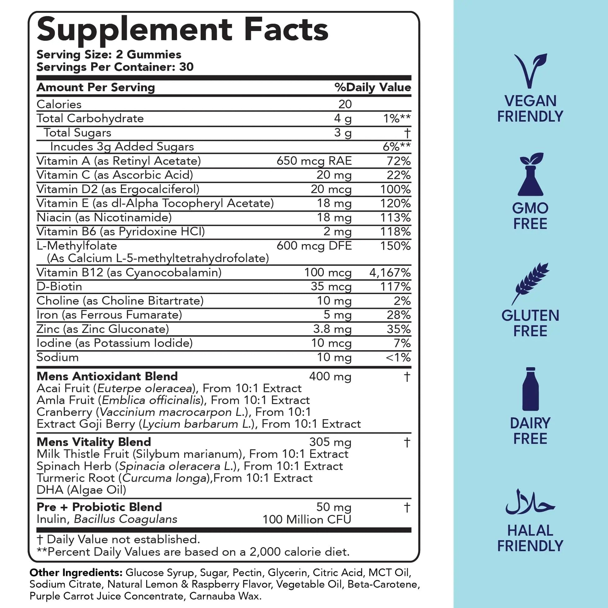 Sakoon nutrition Men's Multivitamin Gummies with Probiotics and Prebiotics, Adult Multivitamin A, C, D, E, B & More Sakoon nutrition Au supplements