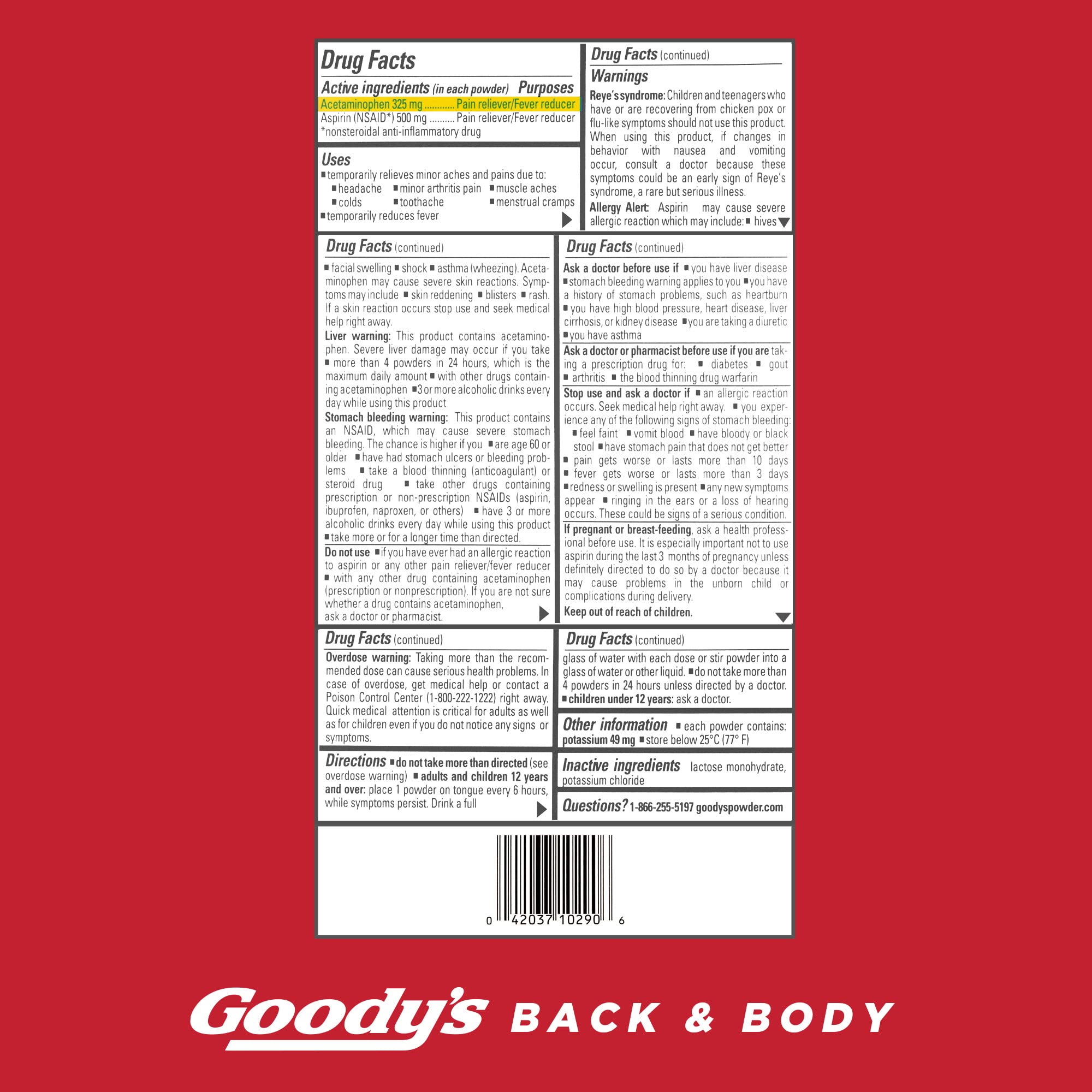 Goody's Back and Body Pain Relief Powder, 24 ct (Pack of 4) Goody's Au supplements