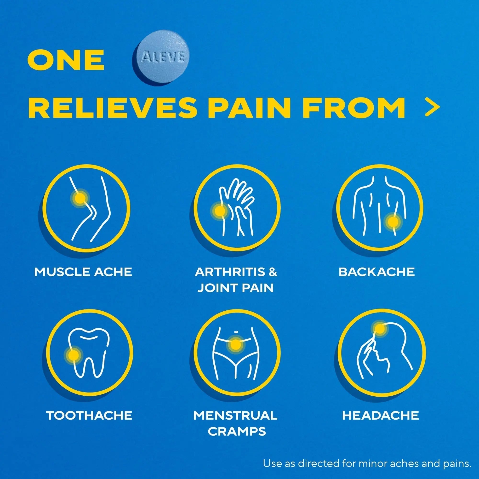 Aleve Back & Muscle Pain Relief Naproxen Sodium Tablets, Pain Reliever & Fever Reducer, Medicine for Body , 250 Count Aleve Au supplements