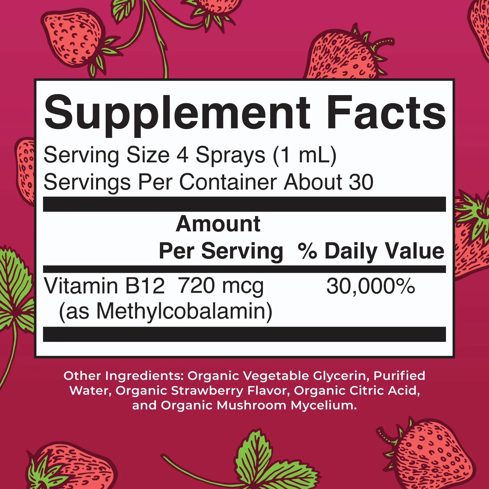 MaryRuth Organics Vitamin B12 Liquid Spray | Vegan, Non-GMO, Gluten-Free | USDA Organic Supplement | Energy & Nervous System Support | B12 Vitamins for Women & Men | 720 mcg | 1 Fl Oz MARYRUTH'S Au supplements