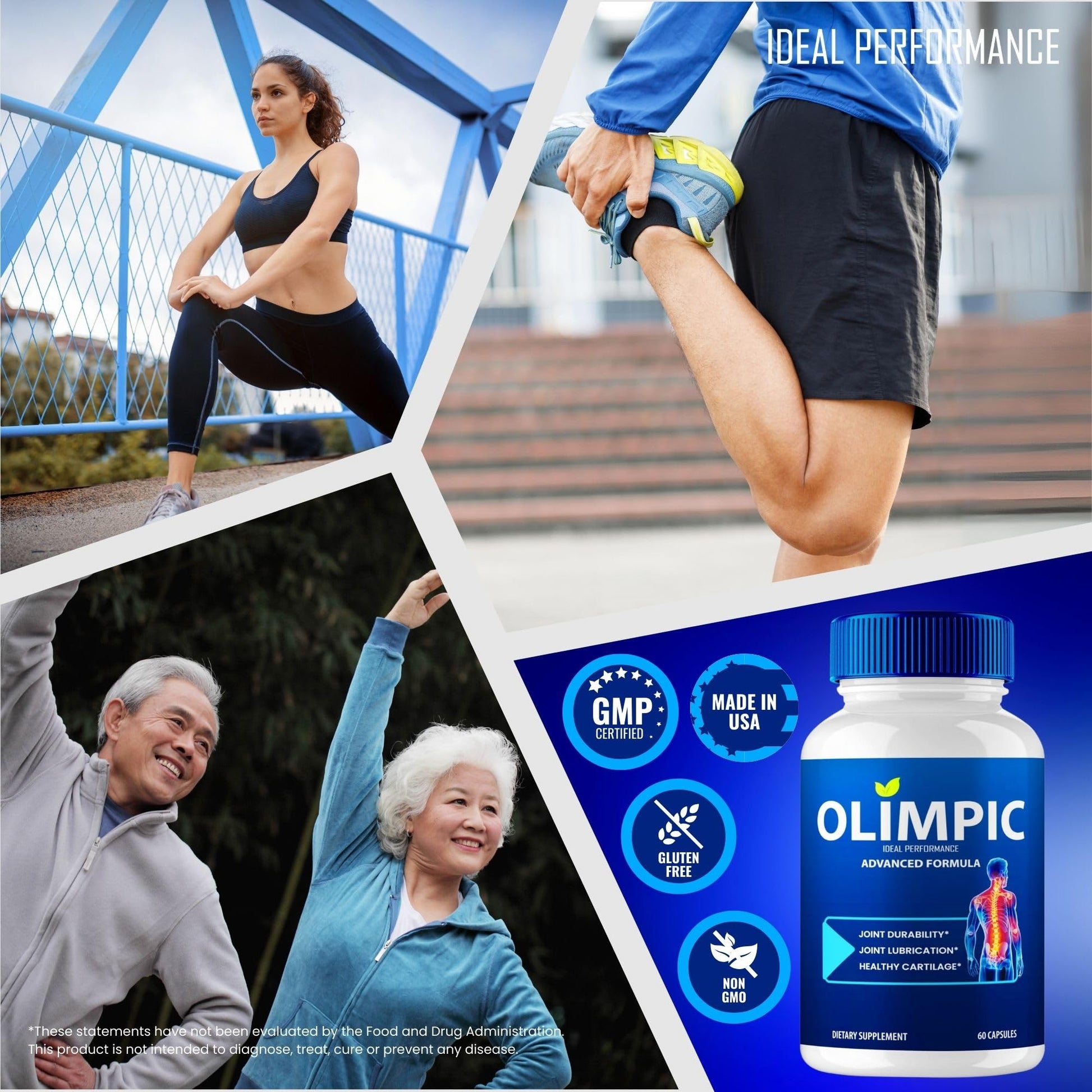 Olimpic Capsules, Advanced Joint Support Supplement Pills for Mobility and Comfort - Maximum Strength, Official Olim Pic Joint Support All Natural Formula, Premium Olim-Pic Reviews (3 Pack) IDEAL PERFORMANCE Au supplements
