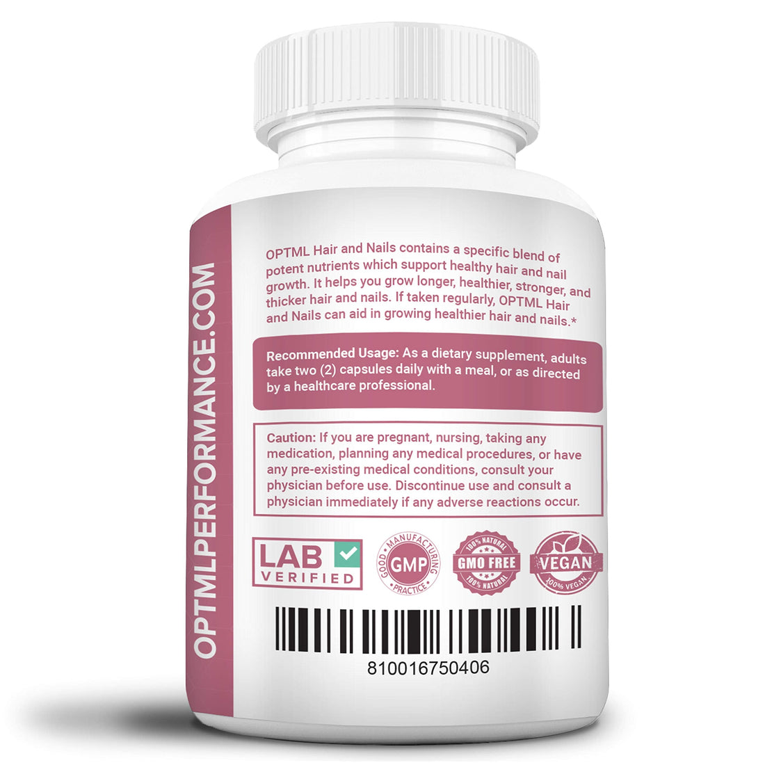 OPTML Hair and Nail Vitamins for Hair Growth and Thickness, Biotin-Infused Hair Pills, Hair Vitamins for Faster Hair Growth and Healthy Nails, for Women and Men, 60 Capsules OPTML Au supplements