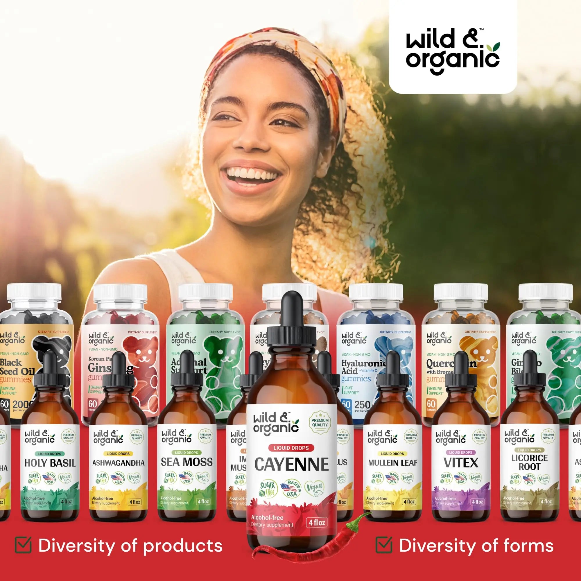 Wild & Organic Cayenne Pepper Tincture - Digestive Support with Capsaicin Extract - Cayenne Pepper Liquid Drops for Overall Well-Being - Unflavored, Vegan, Sugar & Alcohol-Free - 4 fl oz Wild & Organic Au supplements