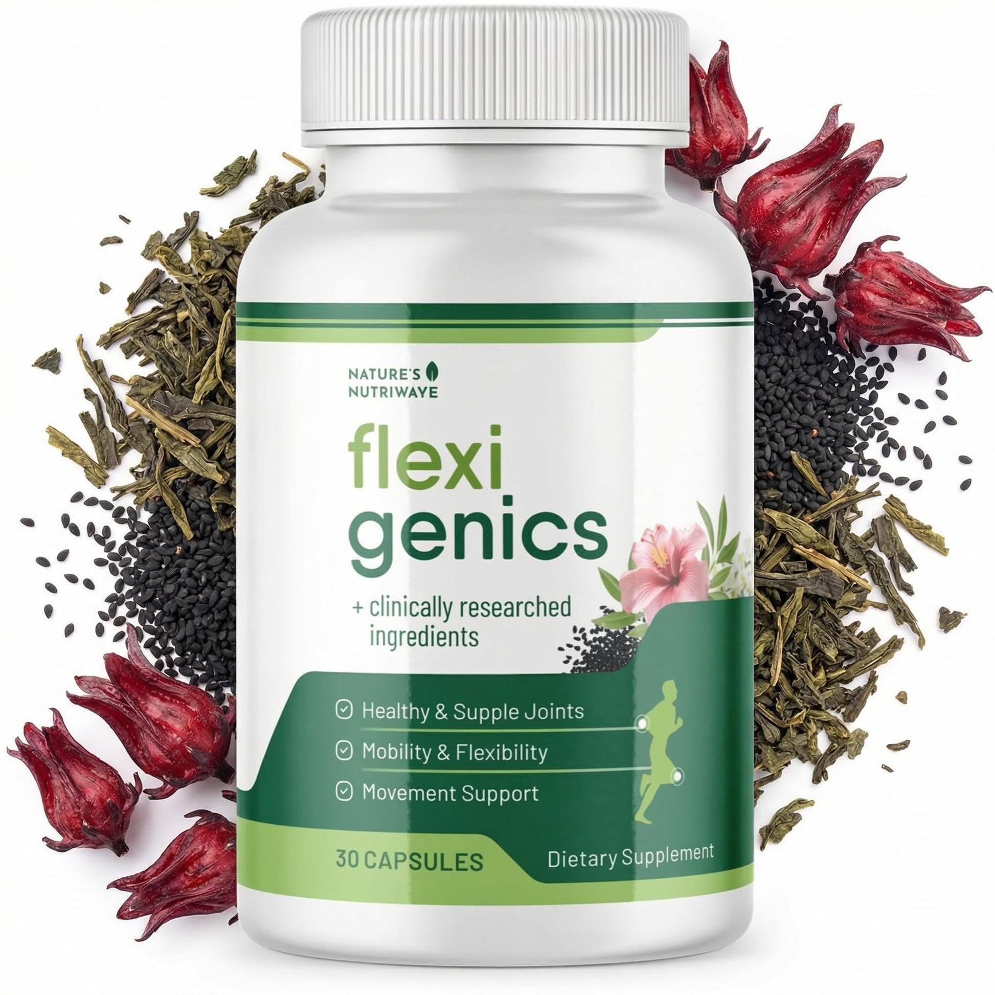 Flexigenics – Natural Support Formula with Green Tea Extract, Black Cumin Seed & Vitamin K2 – Non-GMO, Easy-to-Take – 30 Capsules, 1 Month Supply Nature’s NutriWave Au supplements