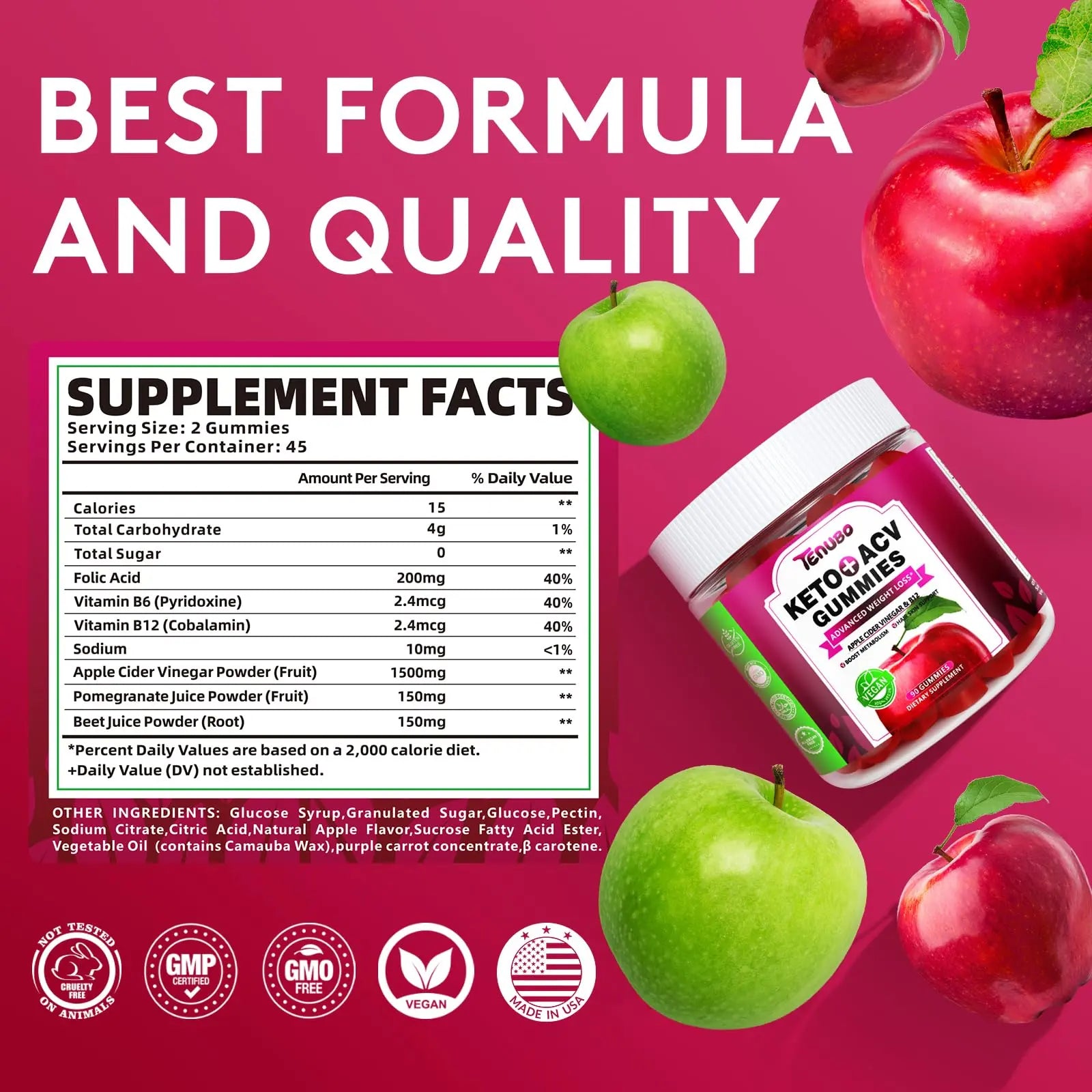 Tenubo Keto ACV Gummies Advanced Weight Loss - 90 Count Speedy Keto Acv Tenubo Au supplements