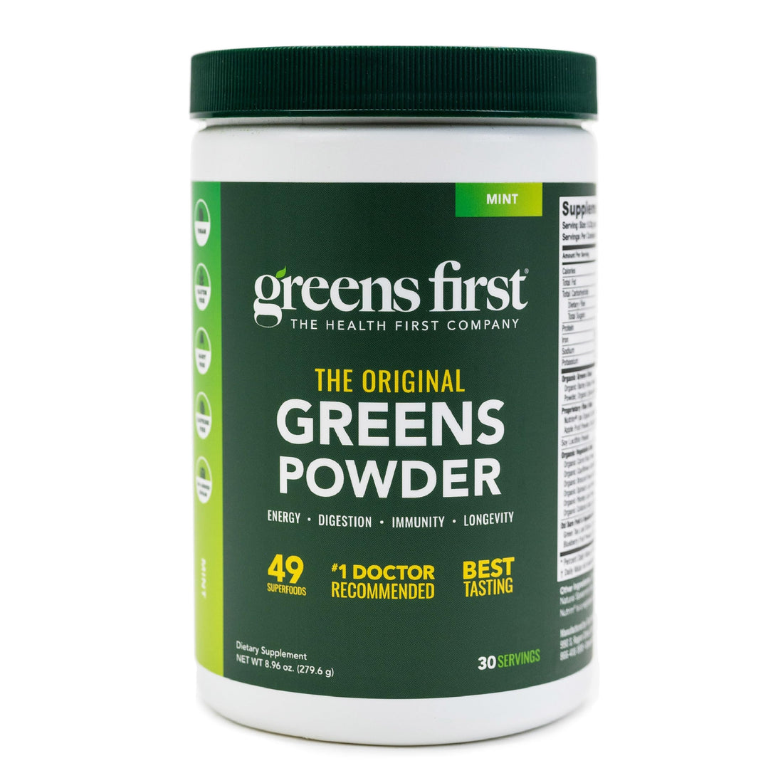 Greens First Original Greens Powder - 49 Superfoods - Organic Fruits & Veggies - Prebiotics, Probiotics & Digestive Enzymes - Antioxidant Smoothie - Dairy Free, Vegan & Non-GMO (Mint, 30 Servings) Greens First Au supplements