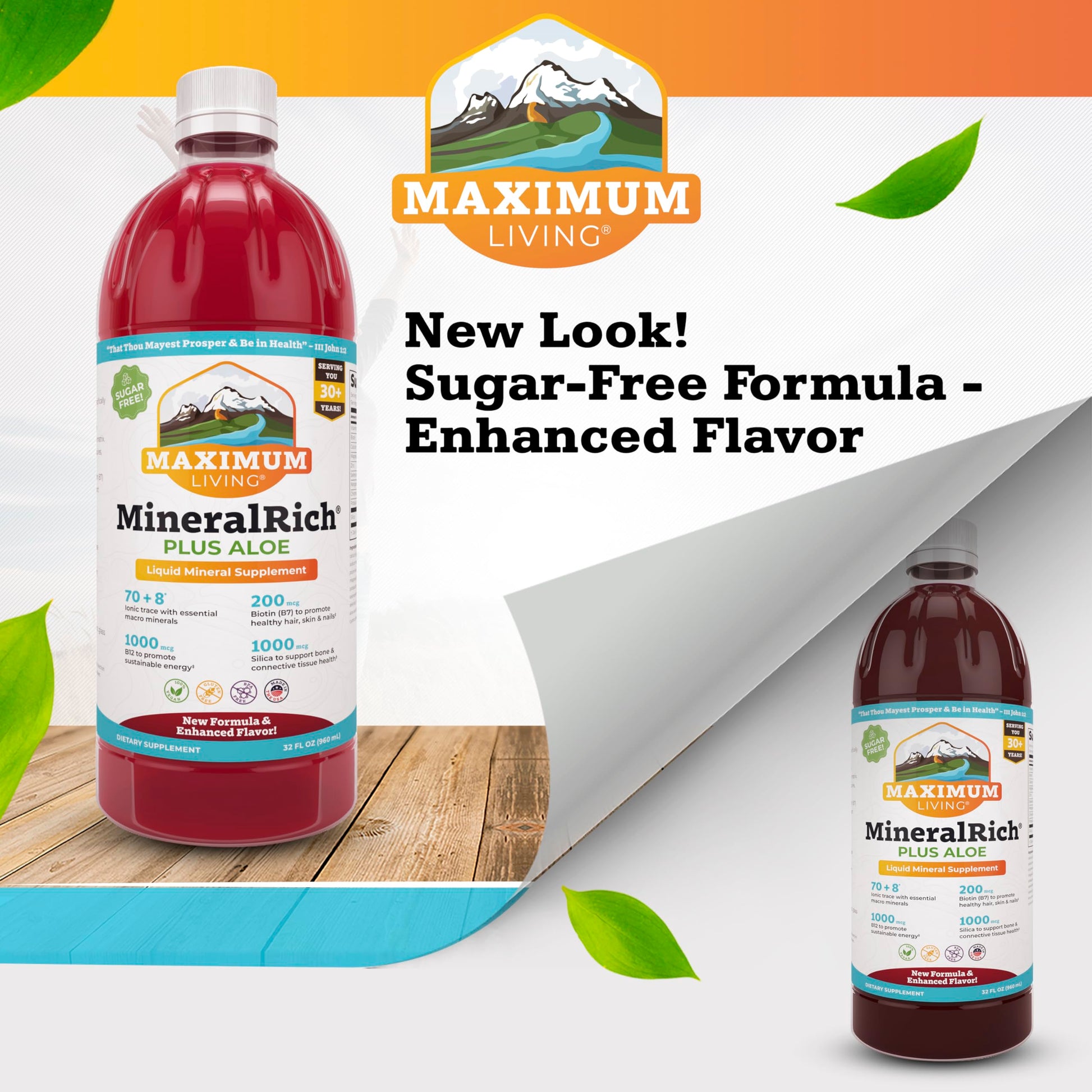 Maximum Living MineralRich Minerals Supplement with Aloe - Liquid Blend of Vitamins and Trace Minerals - 32 oz Maximum Living Au supplements